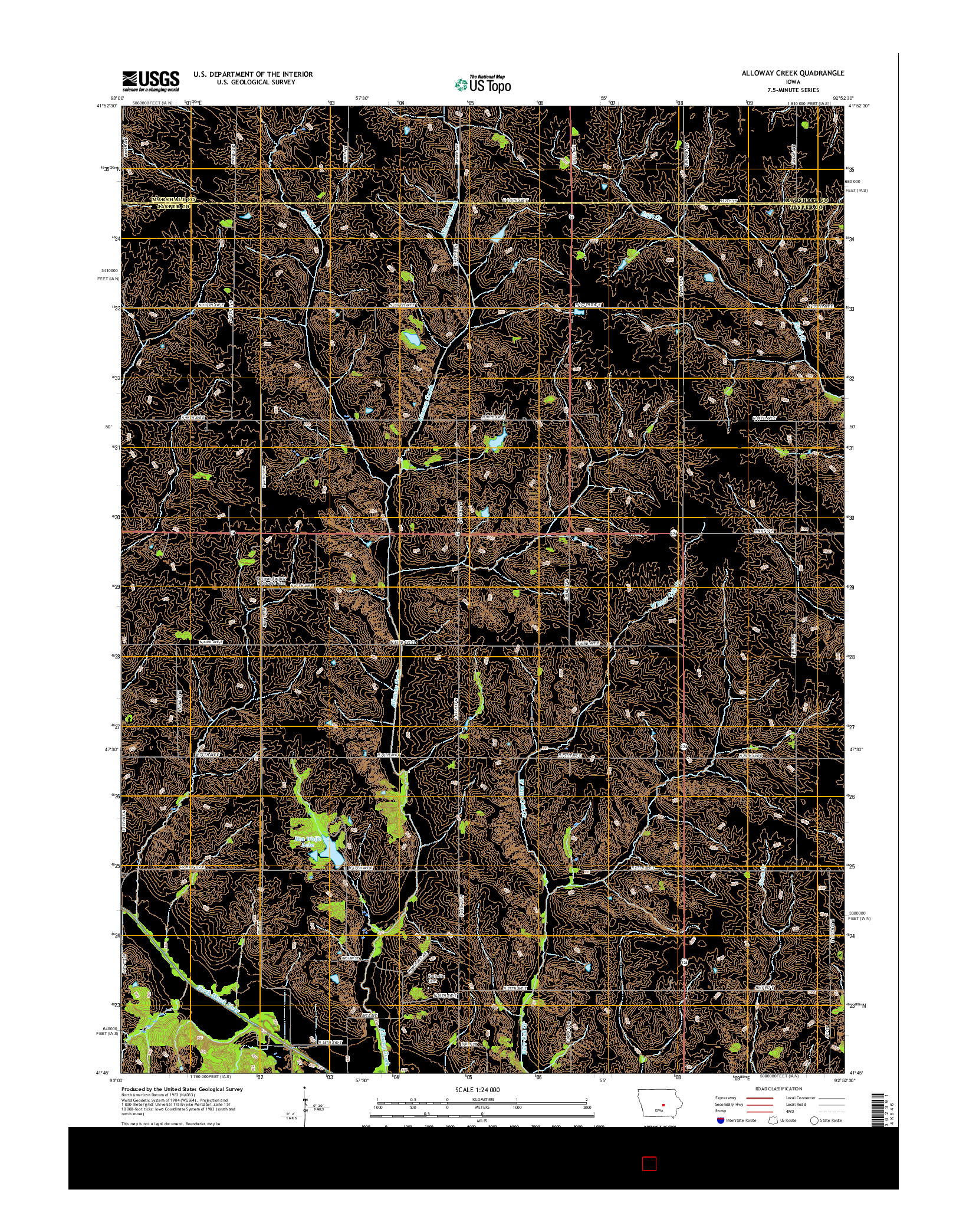 USGS US TOPO 7.5-MINUTE MAP FOR ALLOWAY CREEK, IA 2015