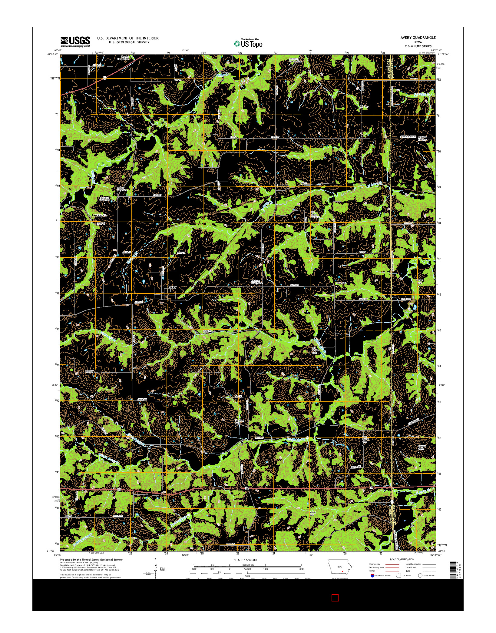 USGS US TOPO 7.5-MINUTE MAP FOR AVERY, IA 2015