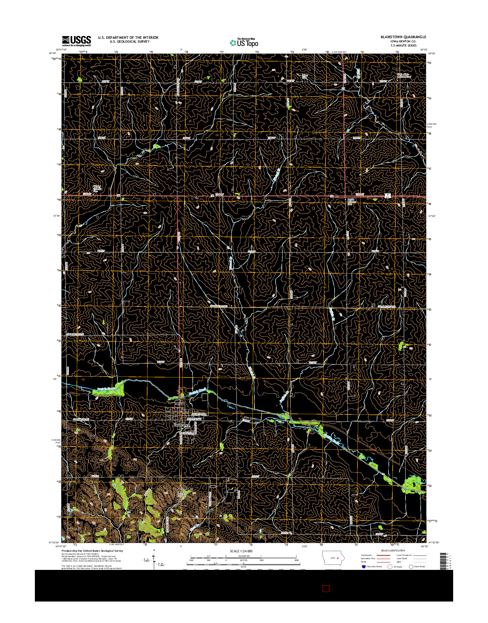 USGS US TOPO 7.5-MINUTE MAP FOR BLAIRSTOWN, IA 2015