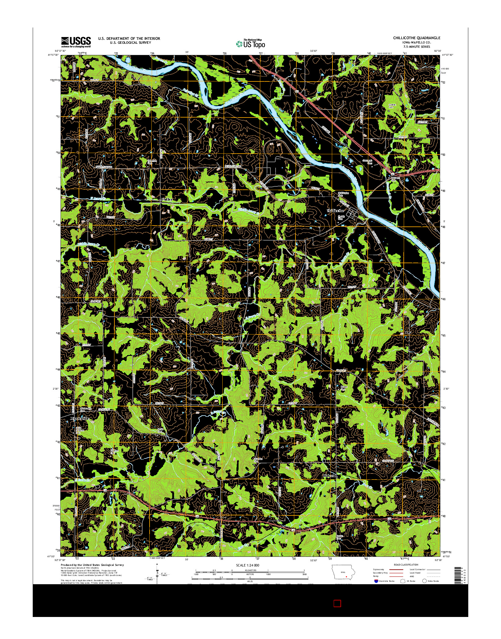 USGS US TOPO 7.5-MINUTE MAP FOR CHILLICOTHE, IA 2015