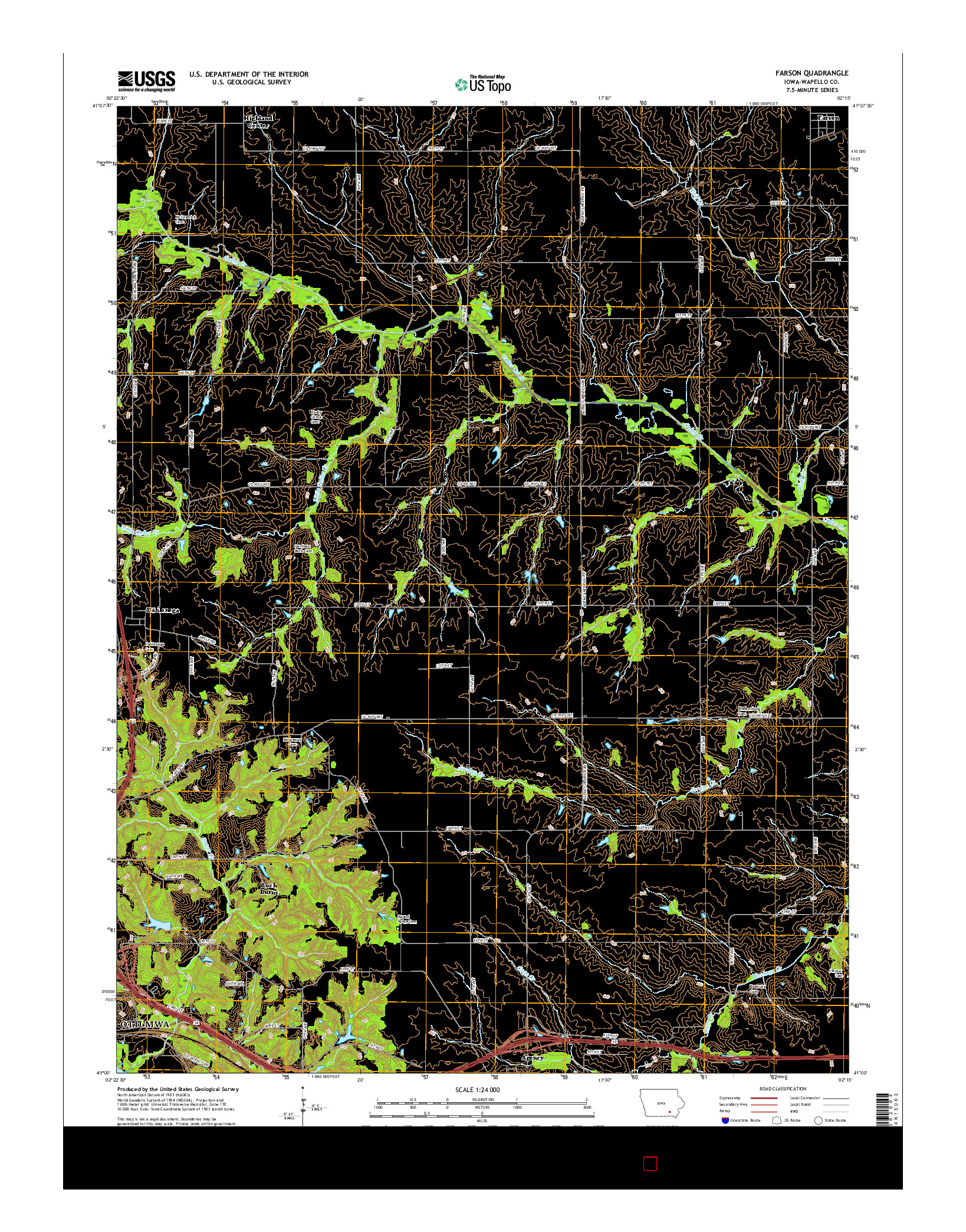 USGS US TOPO 7.5-MINUTE MAP FOR FARSON, IA 2015