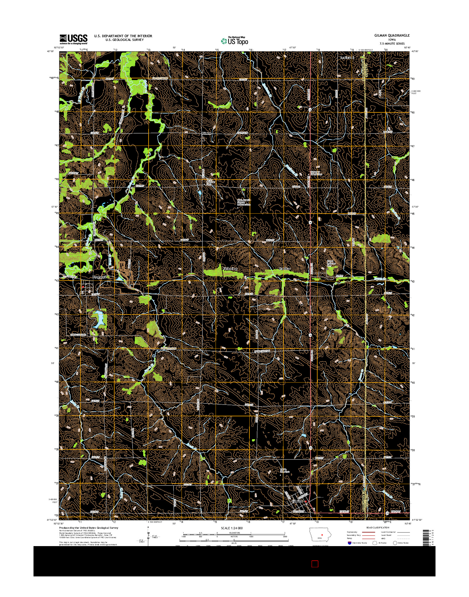 USGS US TOPO 7.5-MINUTE MAP FOR GILMAN, IA 2015