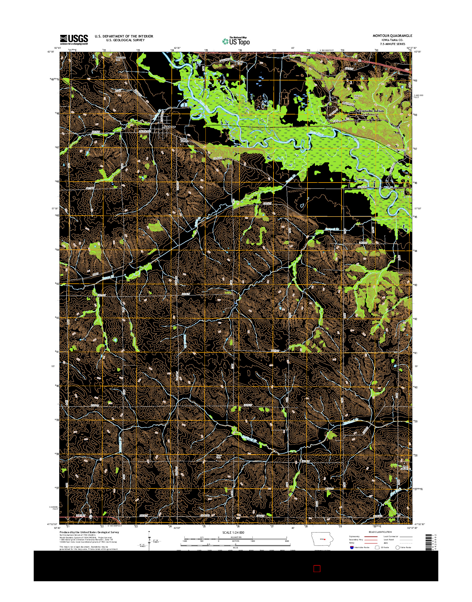 USGS US TOPO 7.5-MINUTE MAP FOR MONTOUR, IA 2015