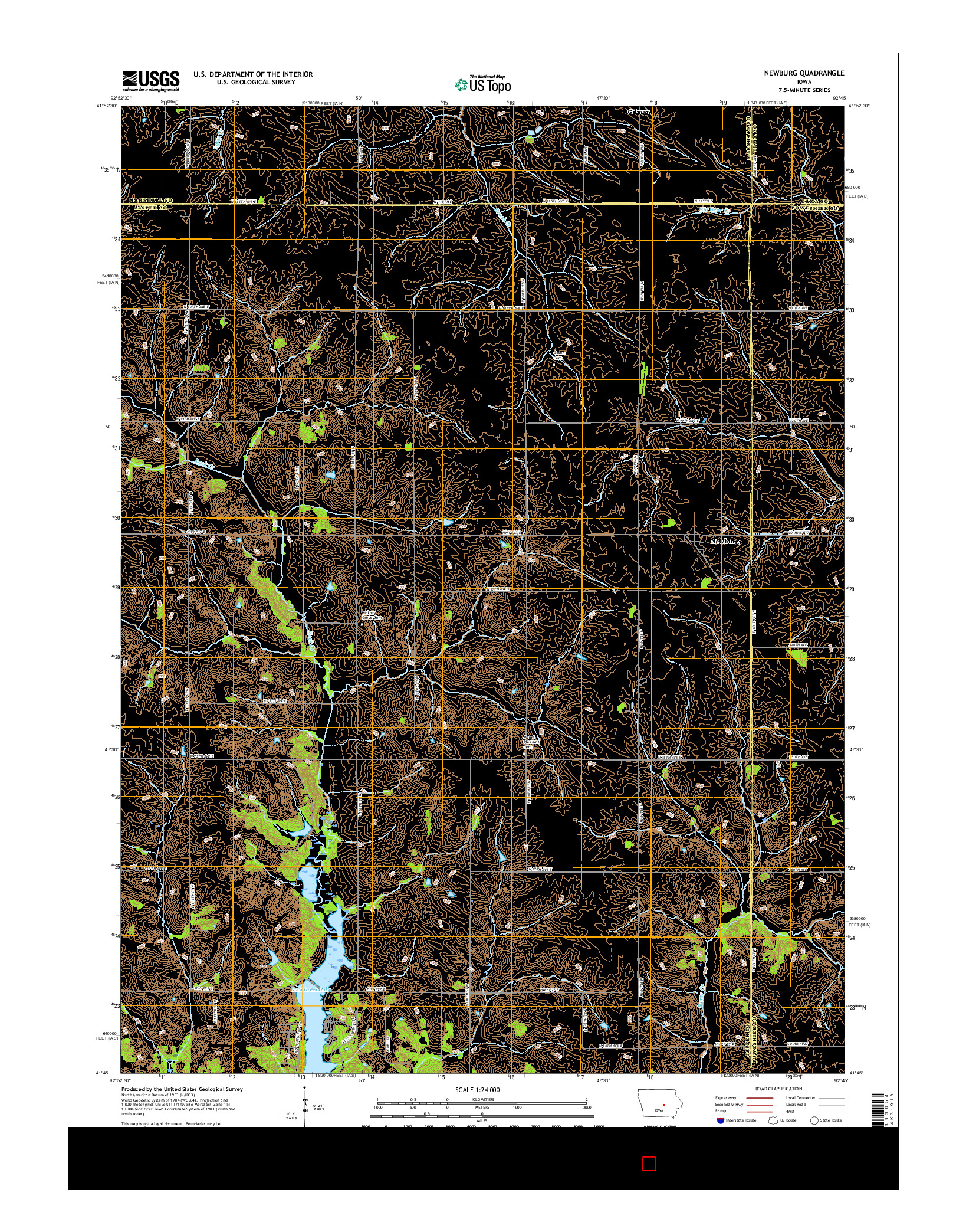 USGS US TOPO 7.5-MINUTE MAP FOR NEWBURG, IA 2015