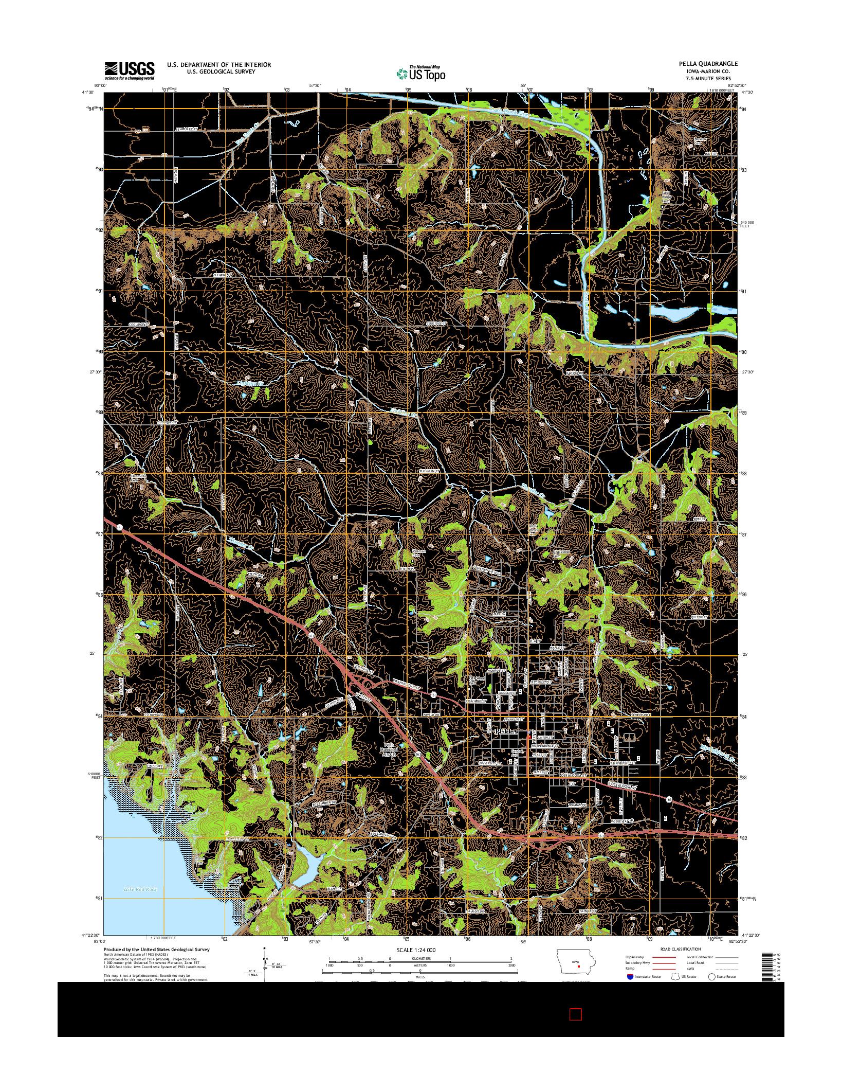 USGS US TOPO 7.5-MINUTE MAP FOR PELLA, IA 2015