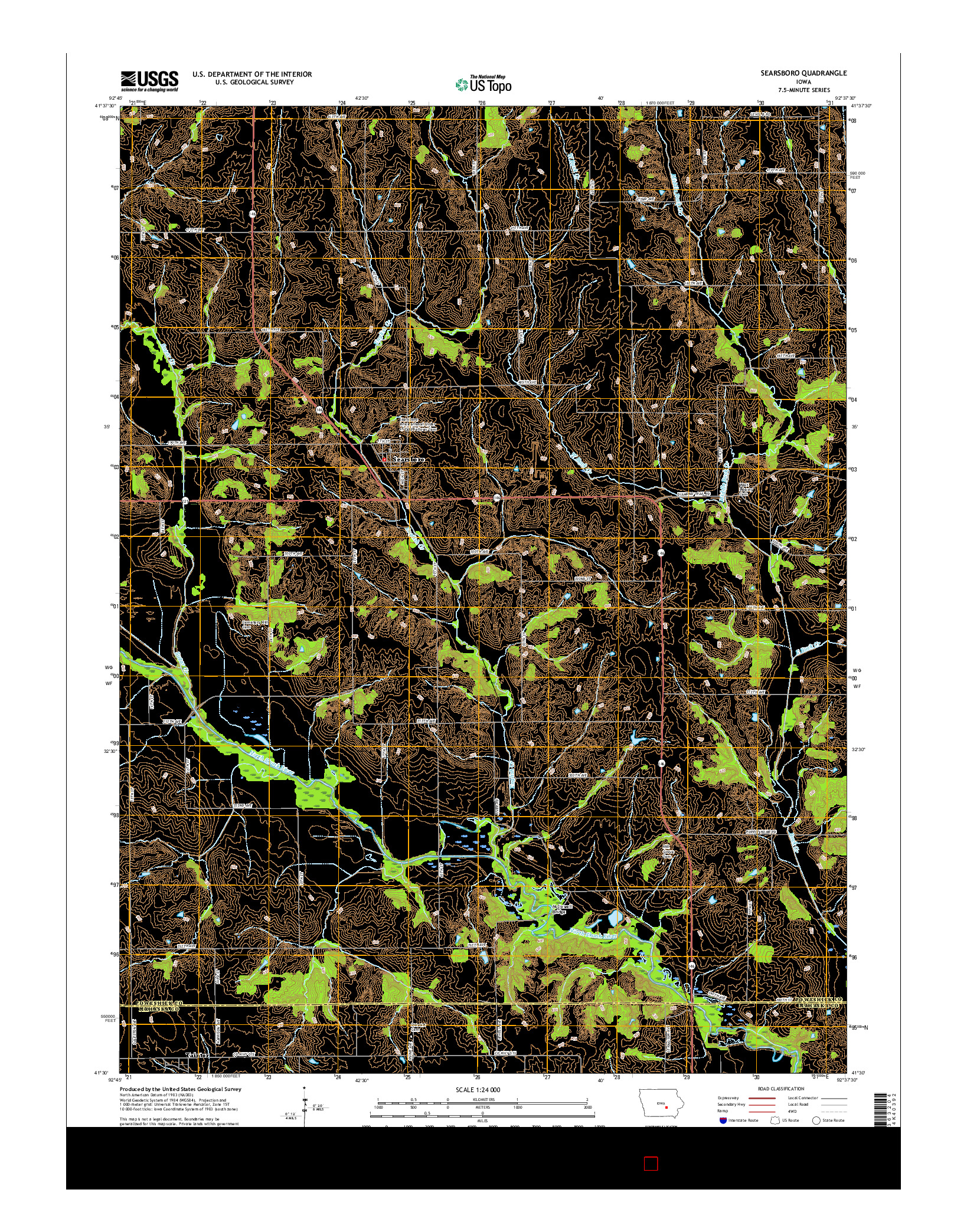 USGS US TOPO 7.5-MINUTE MAP FOR SEARSBORO, IA 2015