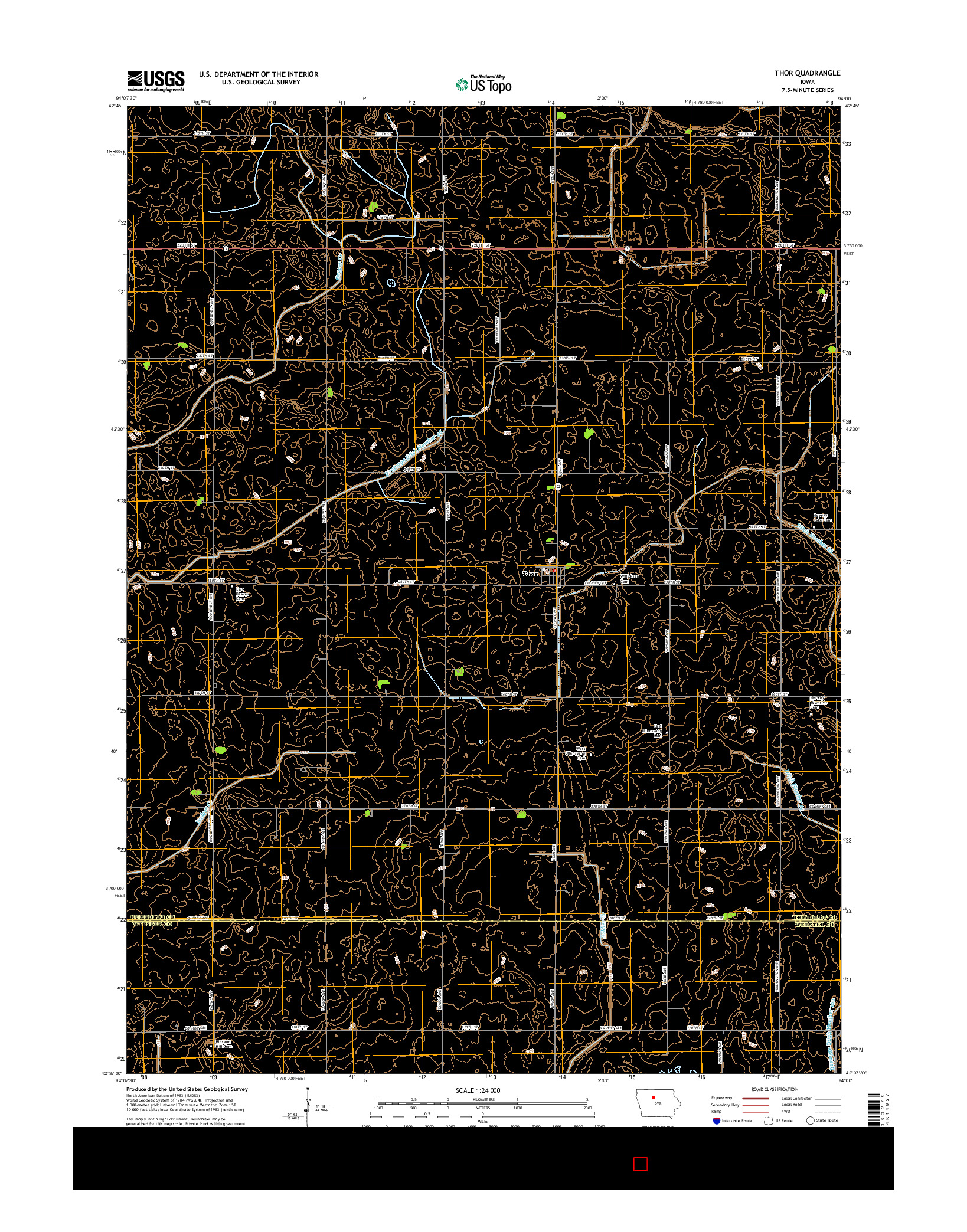 USGS US TOPO 7.5-MINUTE MAP FOR THOR, IA 2015