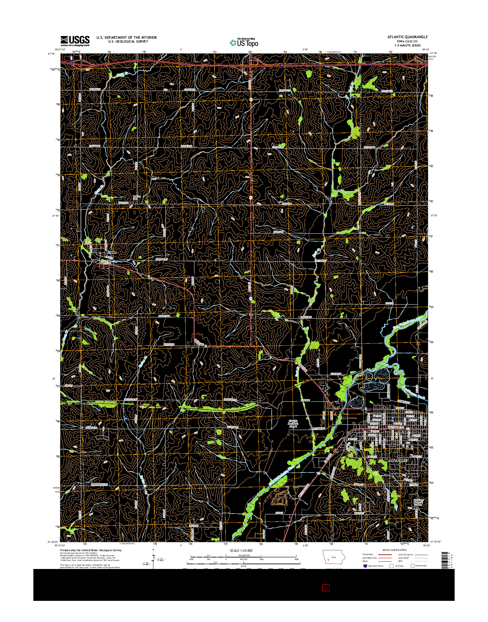 USGS US TOPO 7.5-MINUTE MAP FOR ATLANTIC, IA 2015