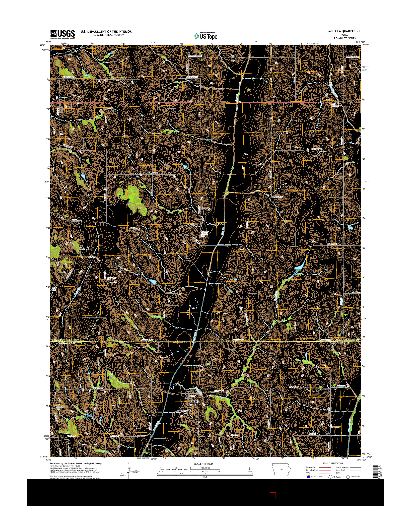 USGS US TOPO 7.5-MINUTE MAP FOR MINEOLA, IA 2015
