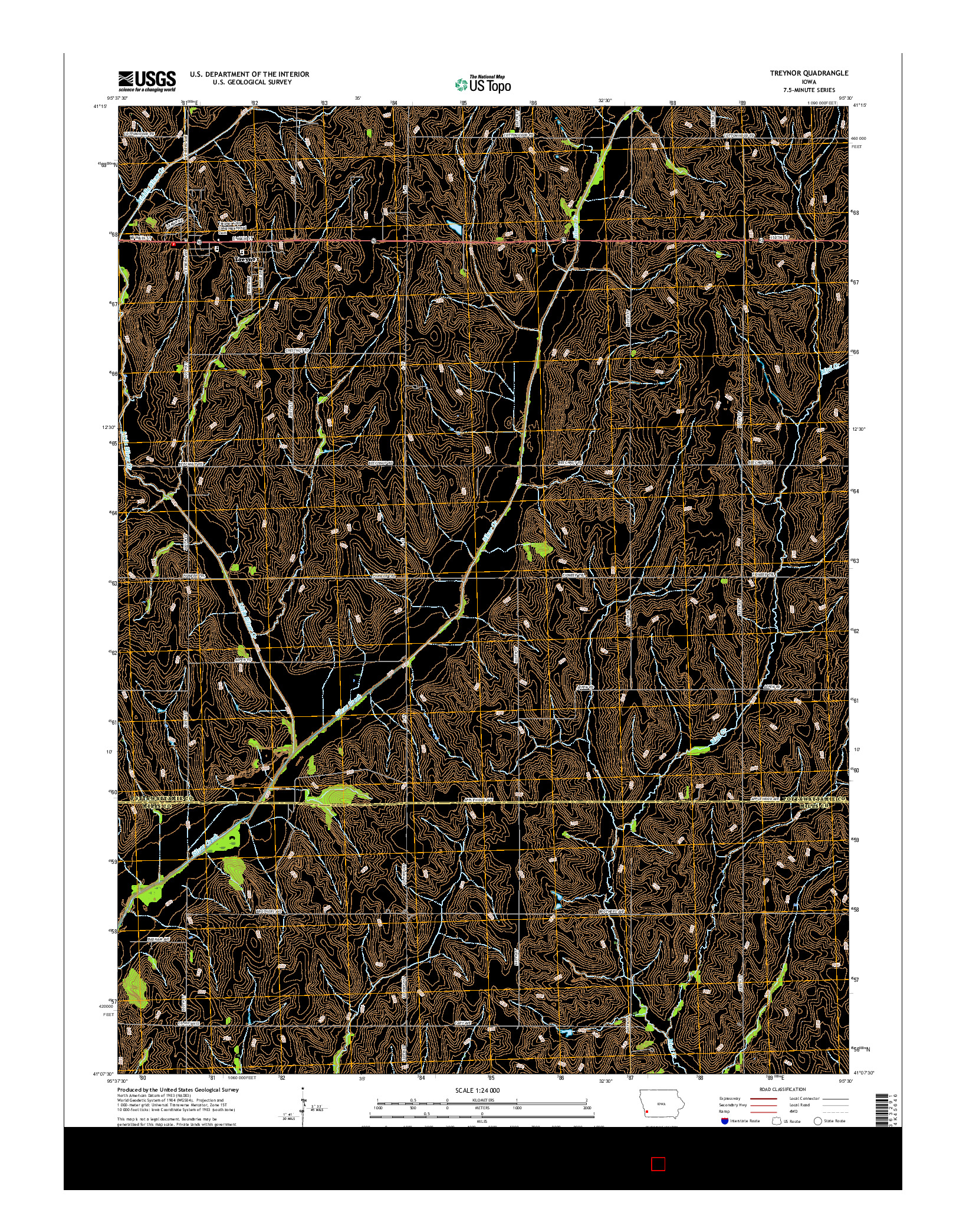 USGS US TOPO 7.5-MINUTE MAP FOR TREYNOR, IA 2015