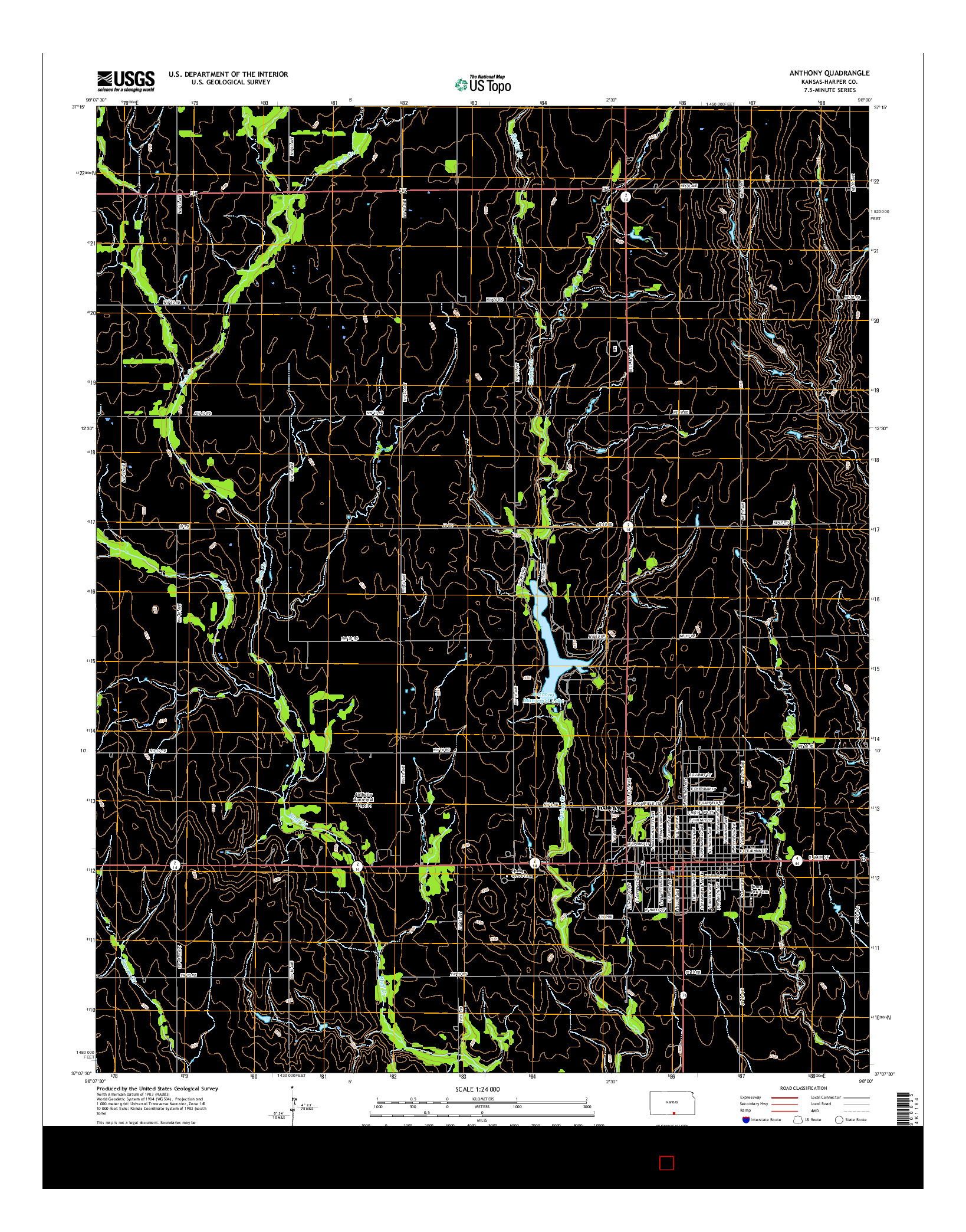 USGS US TOPO 7.5-MINUTE MAP FOR ANTHONY, KS 2015