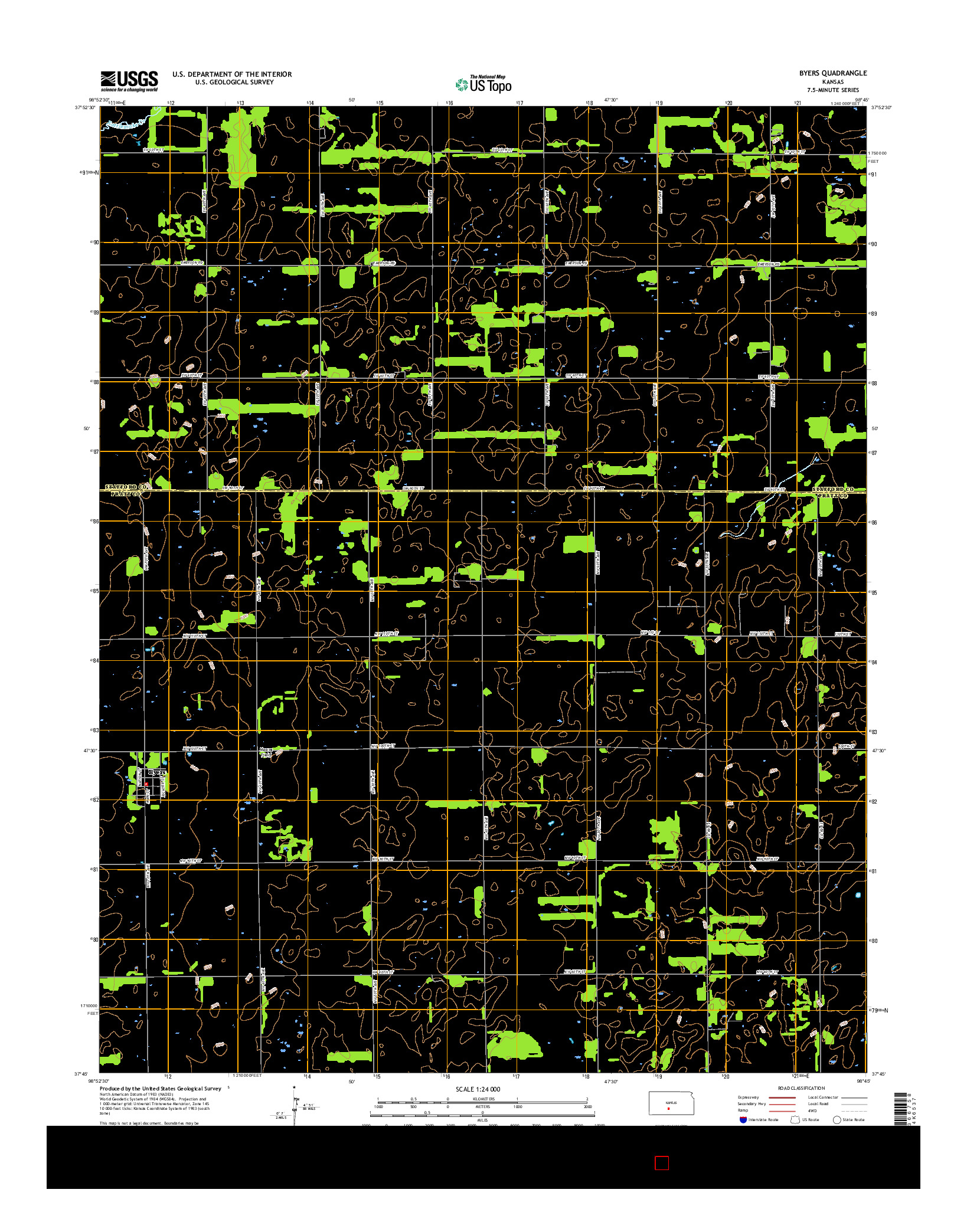 USGS US TOPO 7.5-MINUTE MAP FOR BYERS, KS 2015