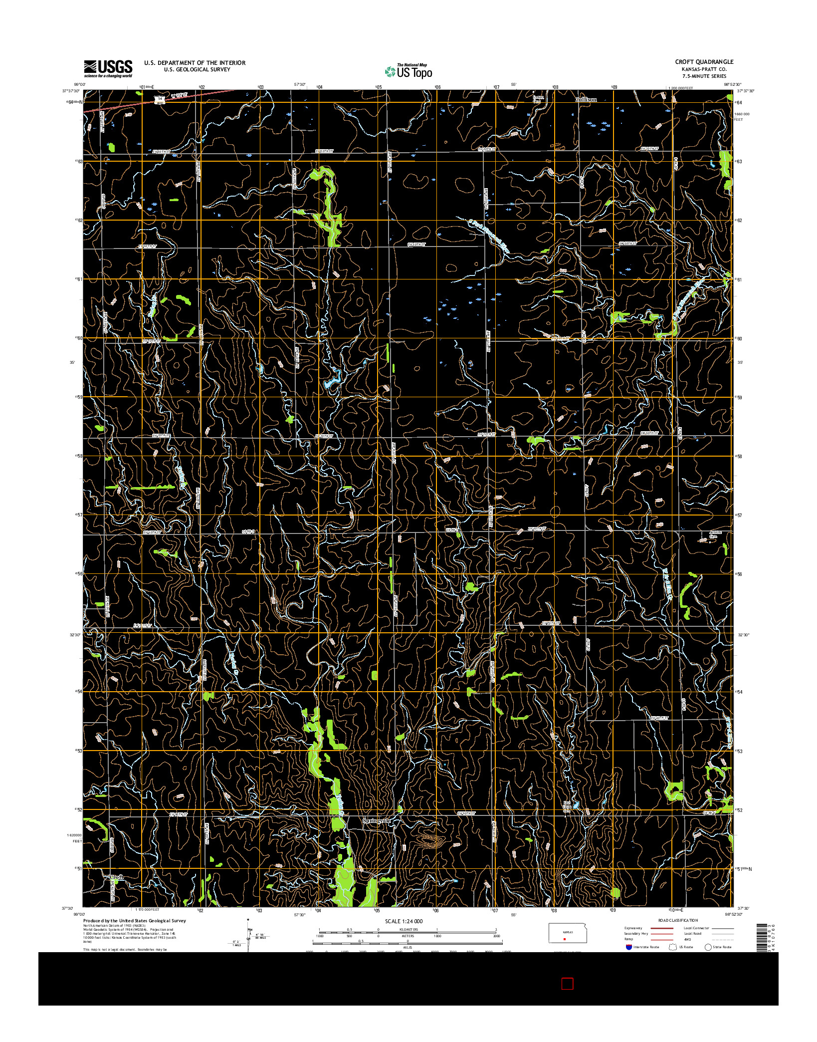 USGS US TOPO 7.5-MINUTE MAP FOR CROFT, KS 2015