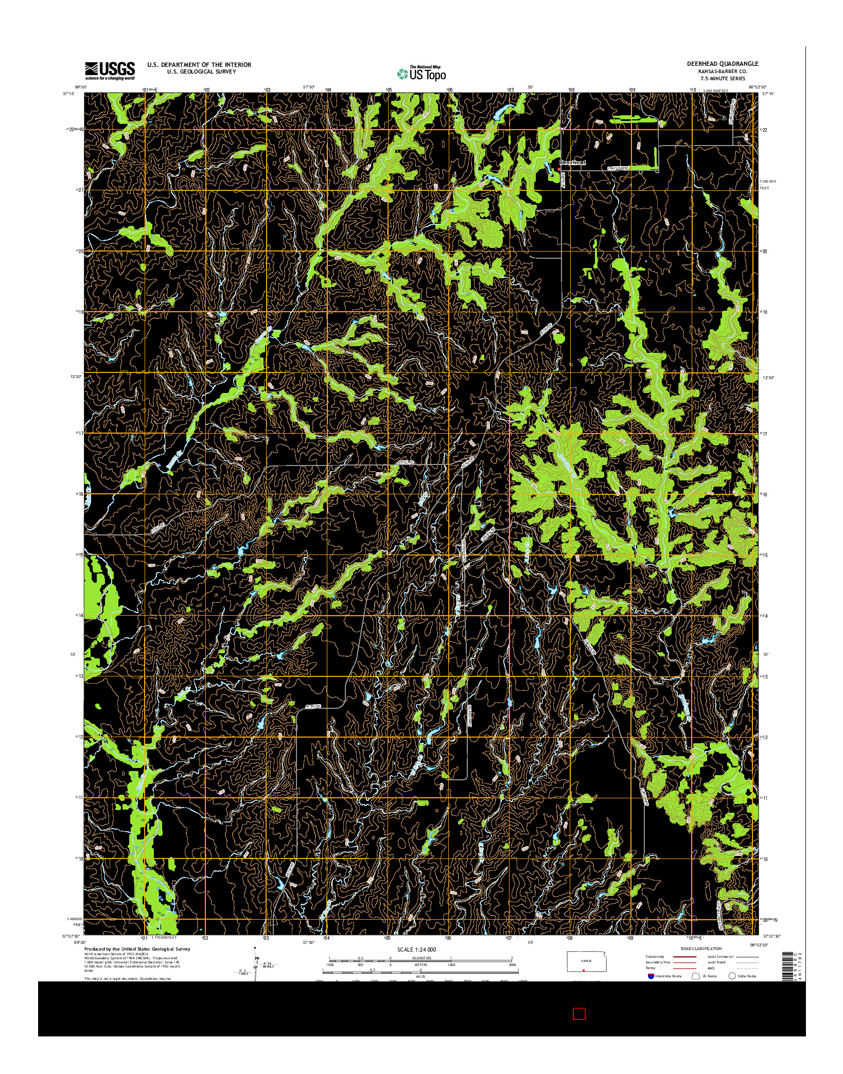 USGS US TOPO 7.5-MINUTE MAP FOR DEERHEAD, KS 2015