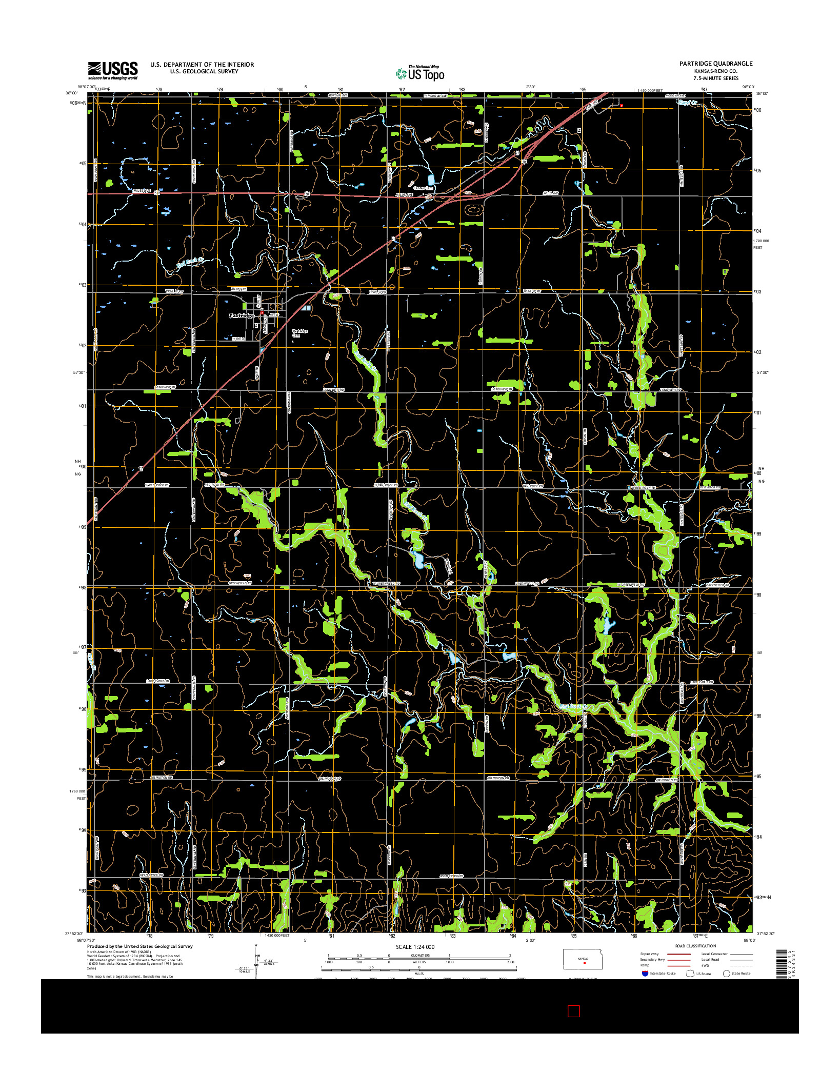 USGS US TOPO 7.5-MINUTE MAP FOR PARTRIDGE, KS 2015