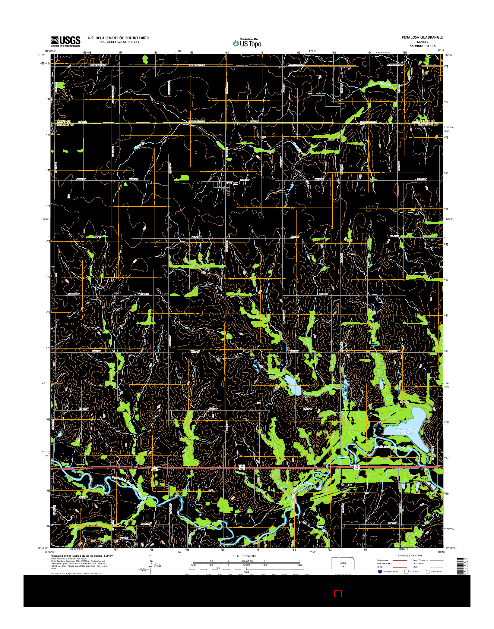 USGS US TOPO 7.5-MINUTE MAP FOR PENALOSA, KS 2015