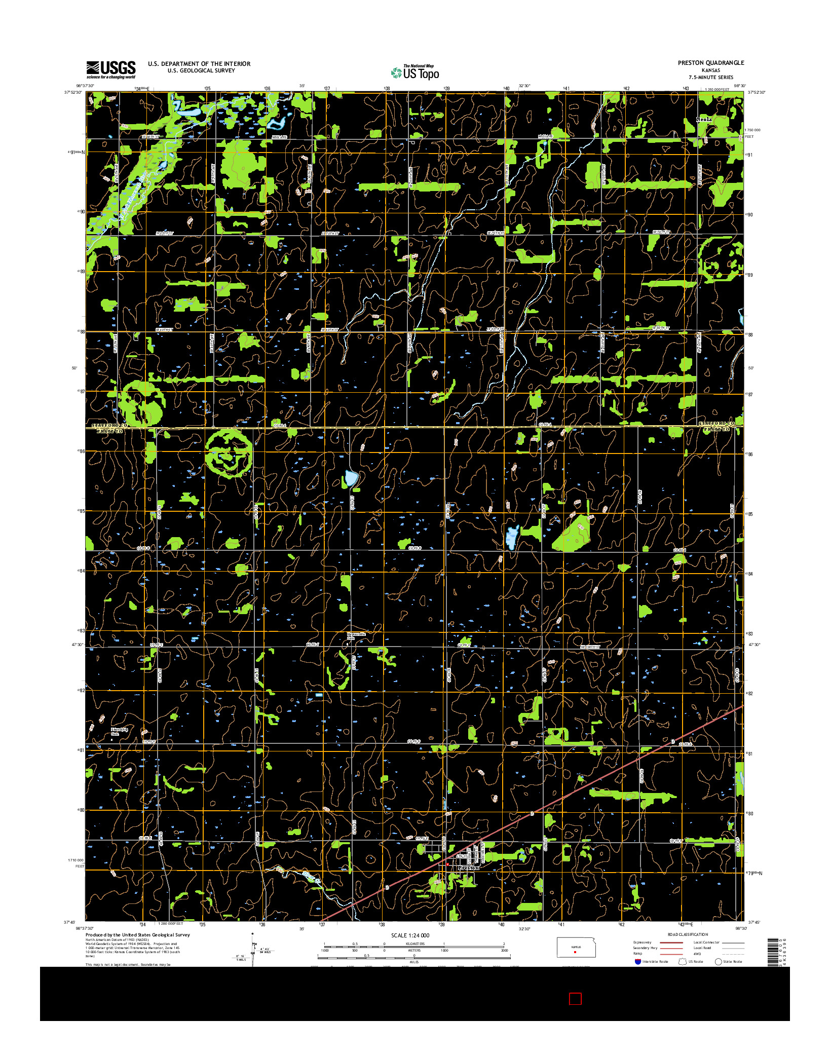 USGS US TOPO 7.5-MINUTE MAP FOR PRESTON, KS 2015