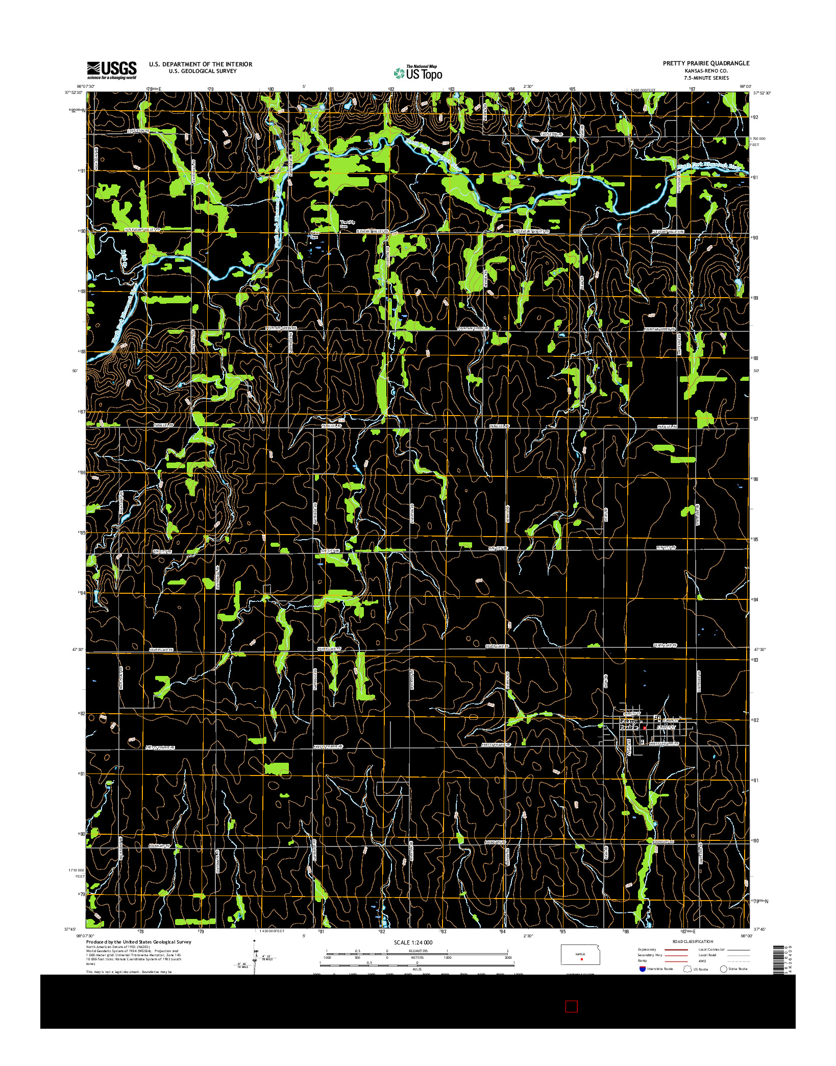 USGS US TOPO 7.5-MINUTE MAP FOR PRETTY PRAIRIE, KS 2015