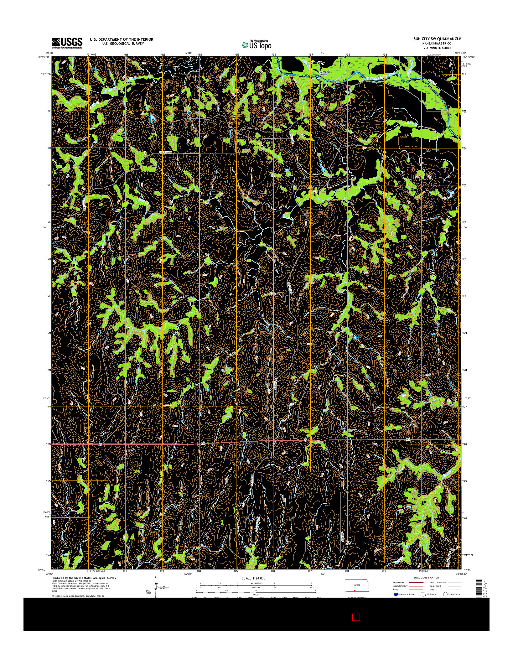 USGS US TOPO 7.5-MINUTE MAP FOR SUN CITY SW, KS 2015