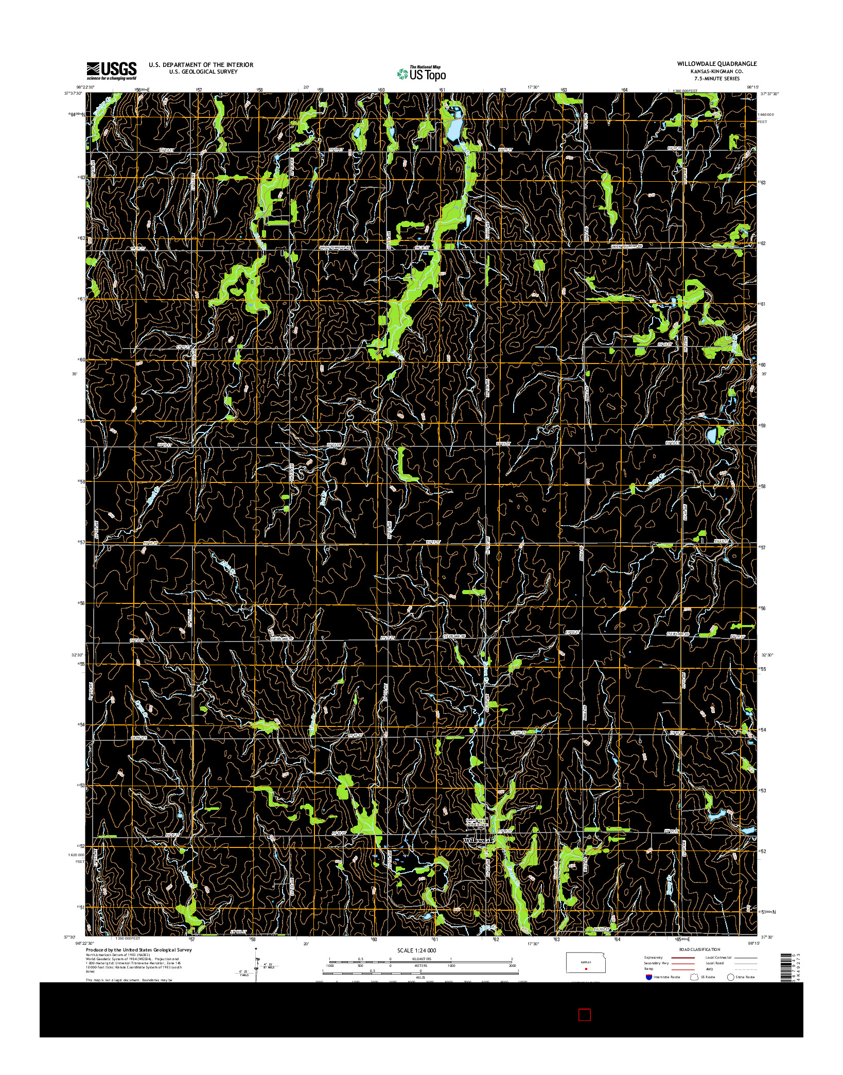 USGS US TOPO 7.5-MINUTE MAP FOR WILLOWDALE, KS 2015