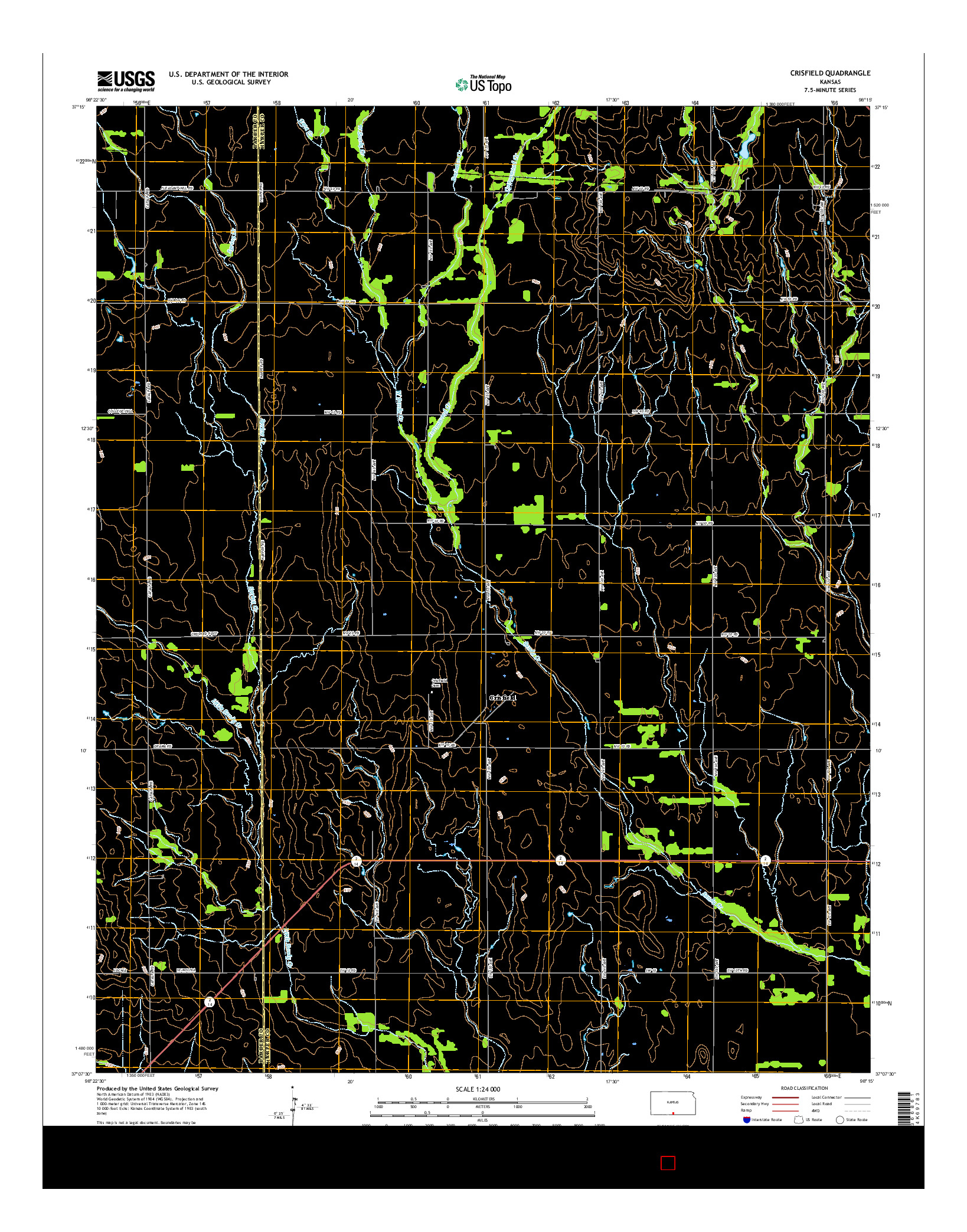 USGS US TOPO 7.5-MINUTE MAP FOR CRISFIELD, KS 2015