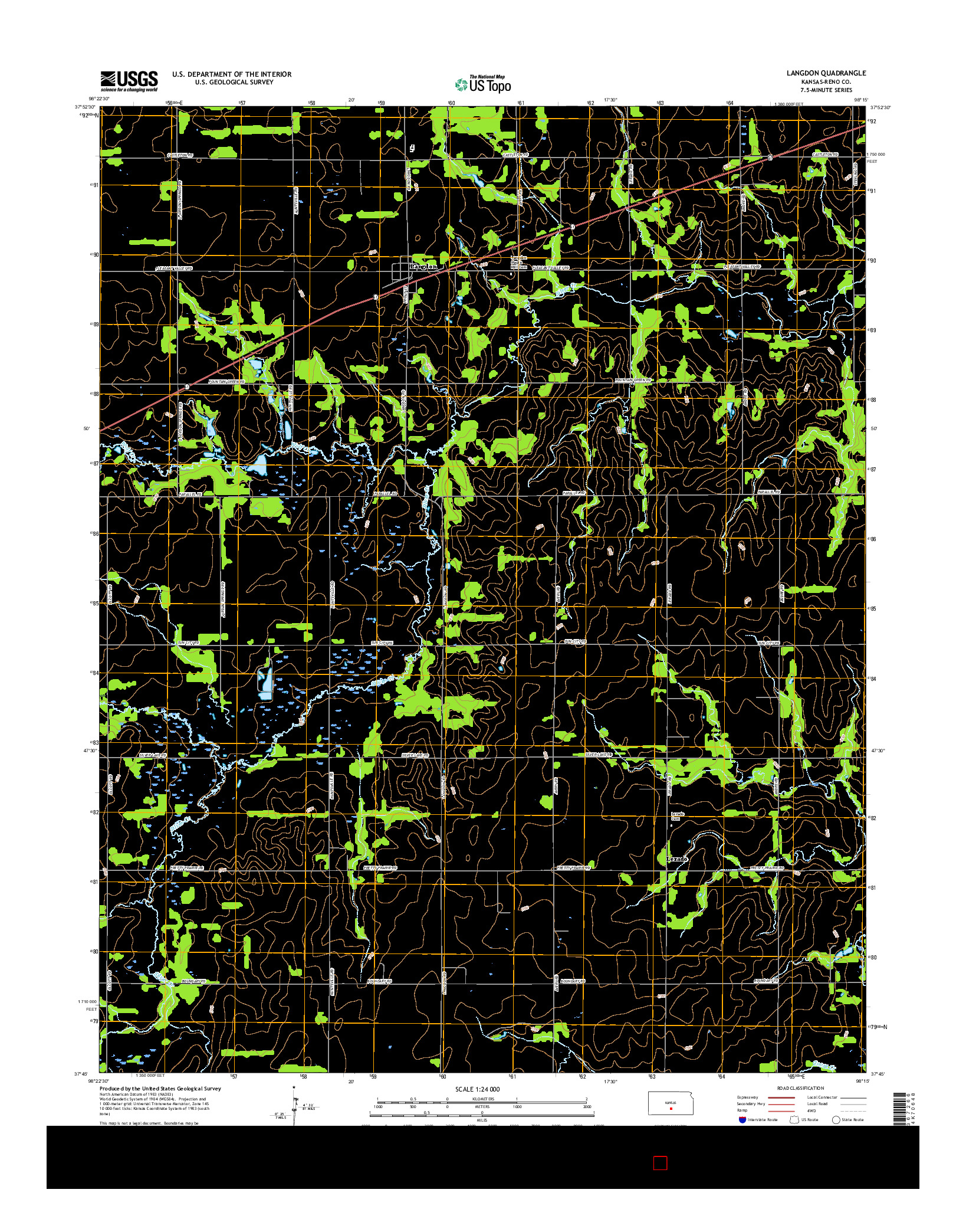 USGS US TOPO 7.5-MINUTE MAP FOR LANGDON, KS 2015