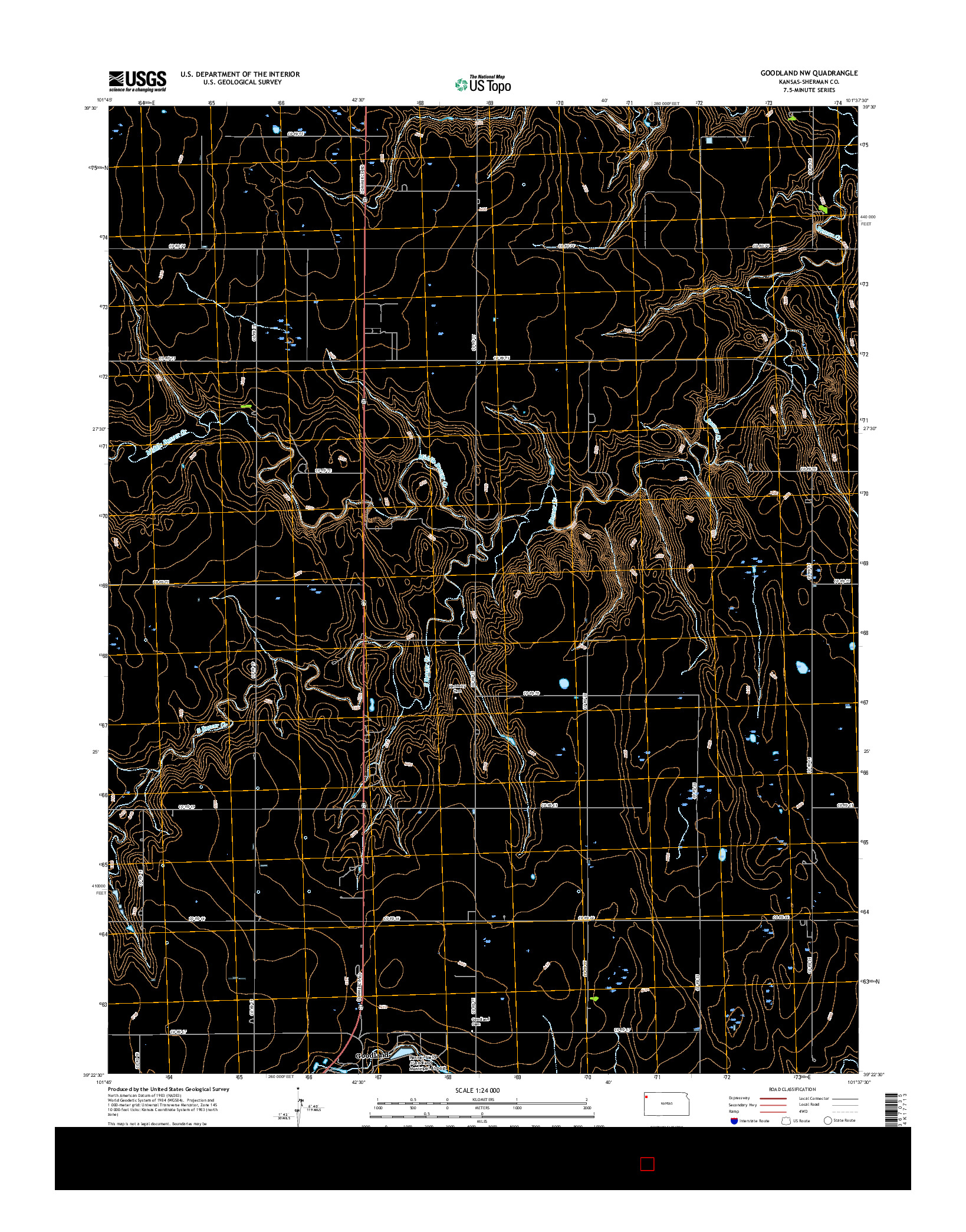 USGS US TOPO 7.5-MINUTE MAP FOR GOODLAND NW, KS 2015