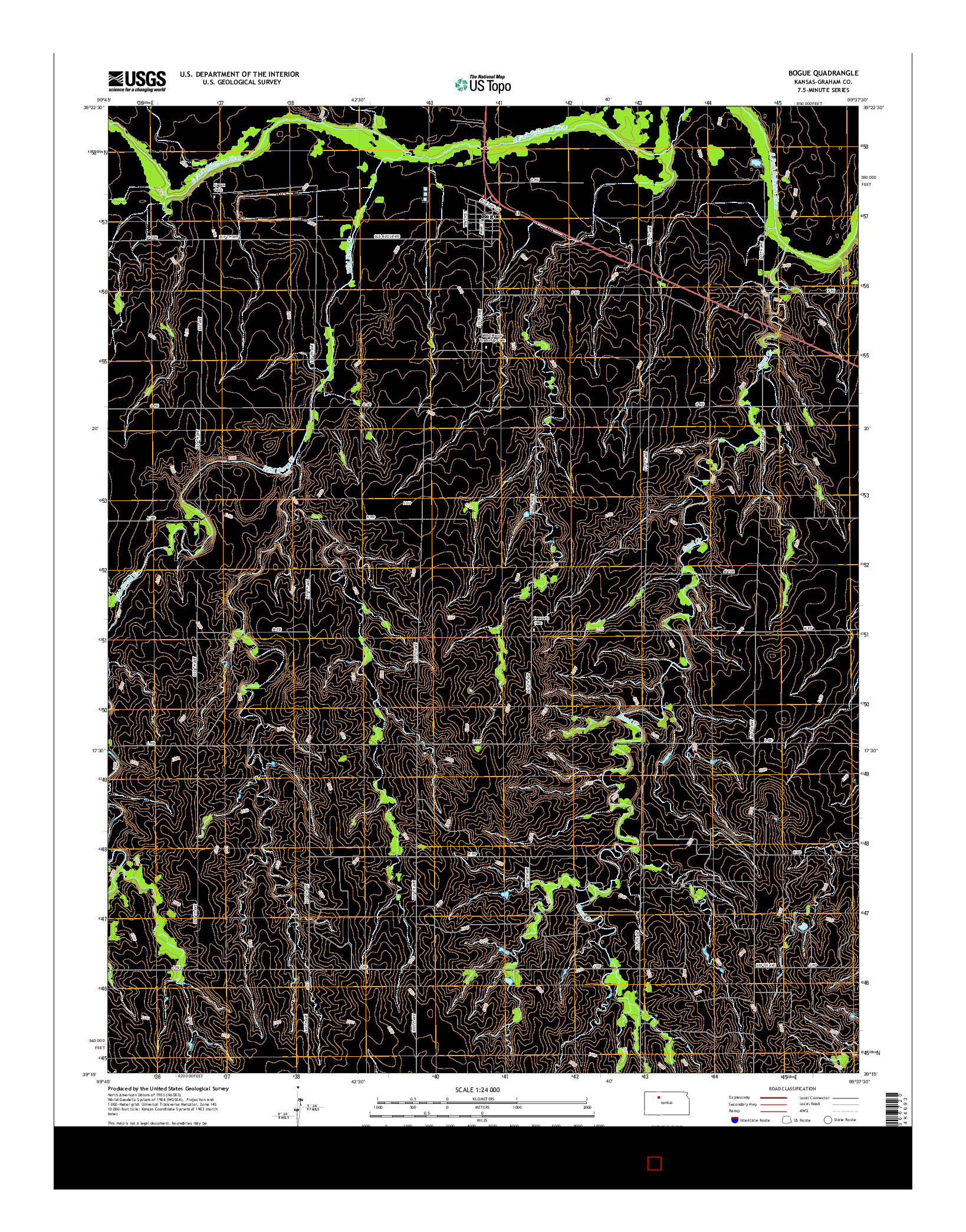 USGS US TOPO 7.5-MINUTE MAP FOR BOGUE, KS 2015