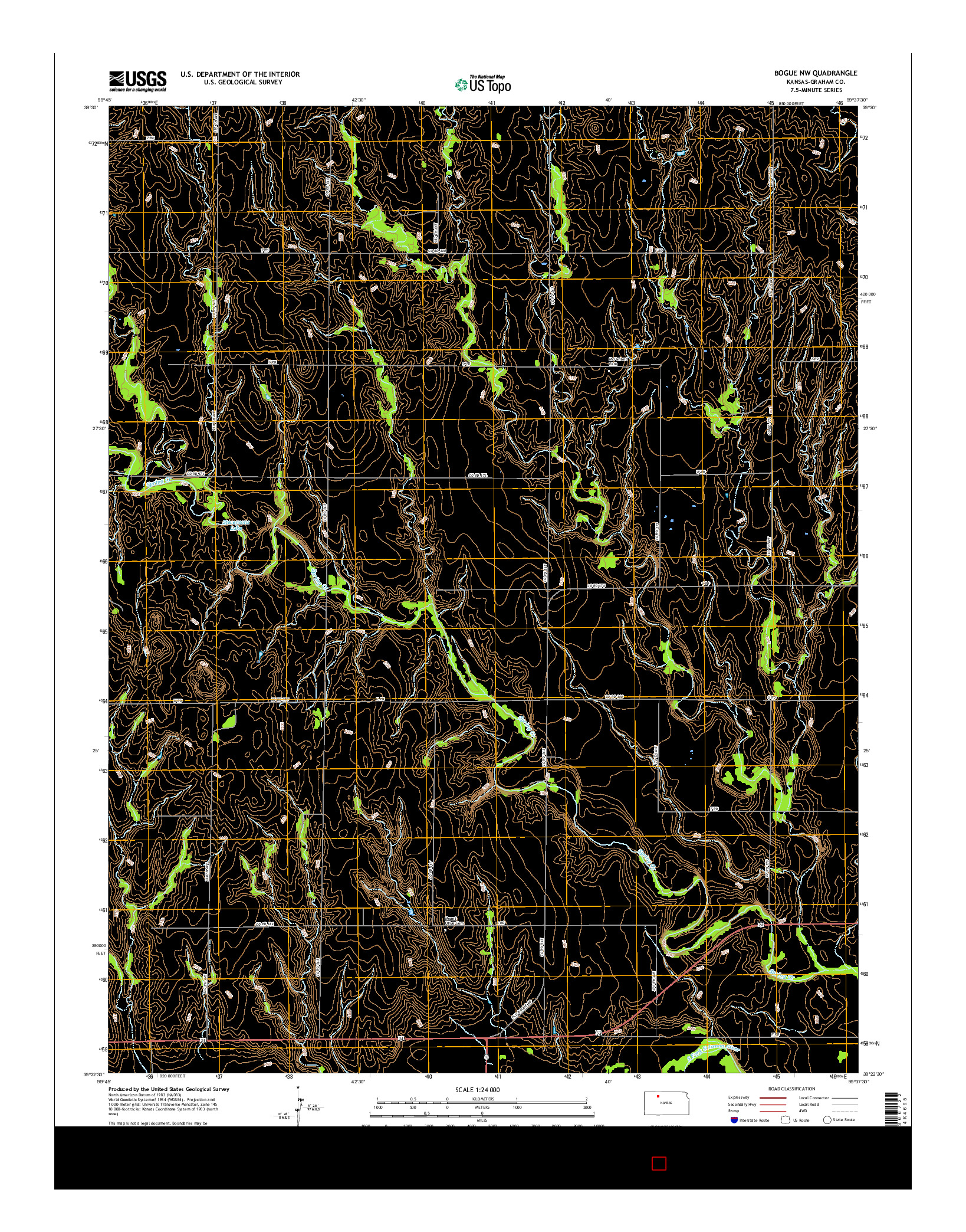 USGS US TOPO 7.5-MINUTE MAP FOR BOGUE NW, KS 2015