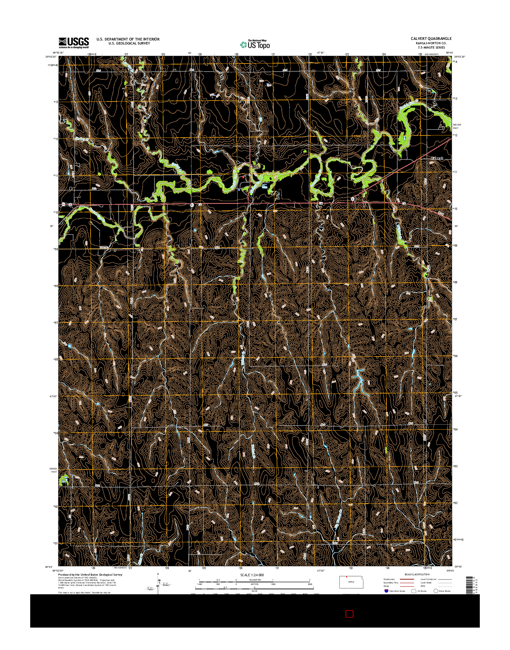 USGS US TOPO 7.5-MINUTE MAP FOR CALVERT, KS 2015