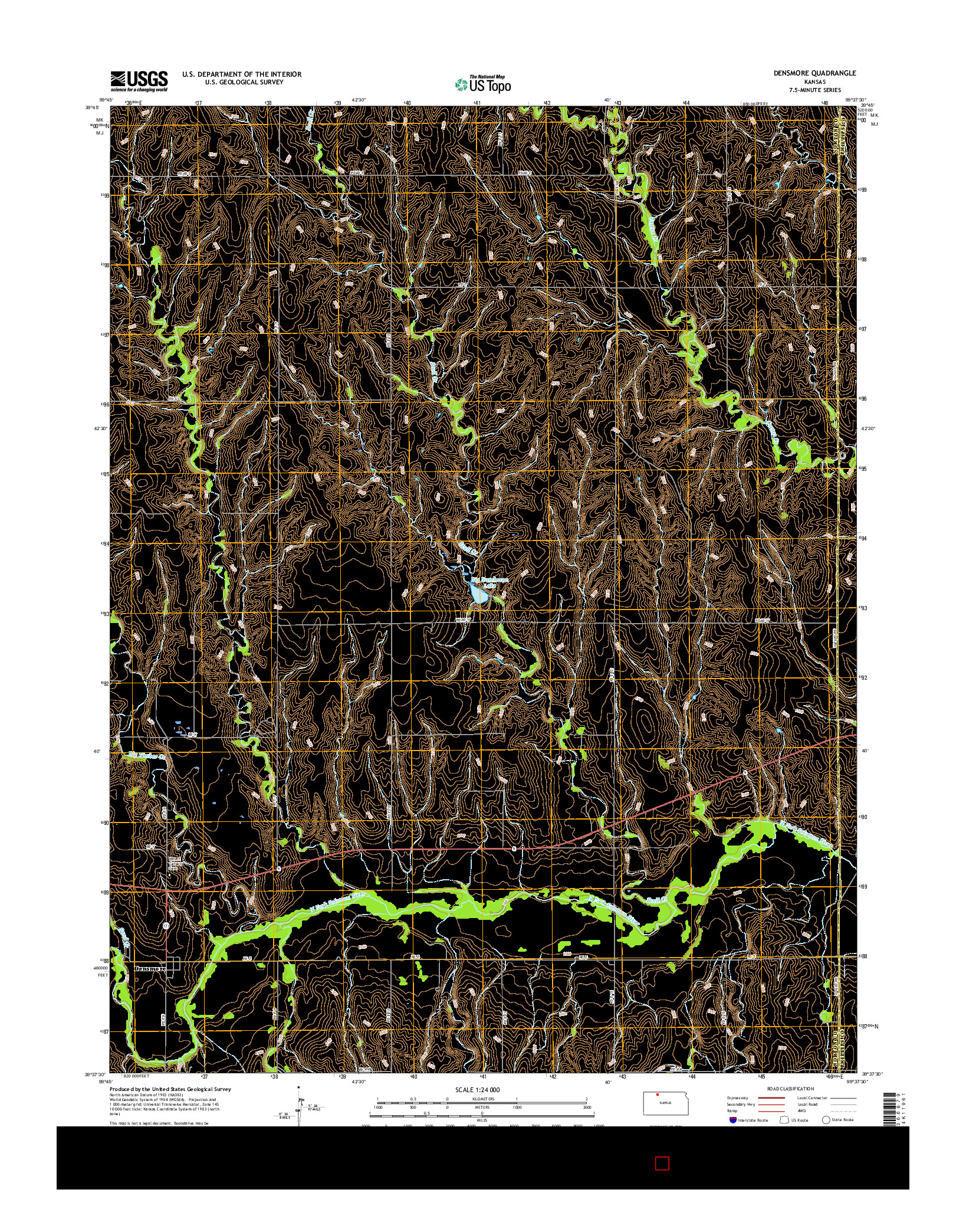 USGS US TOPO 7.5-MINUTE MAP FOR DENSMORE, KS 2015