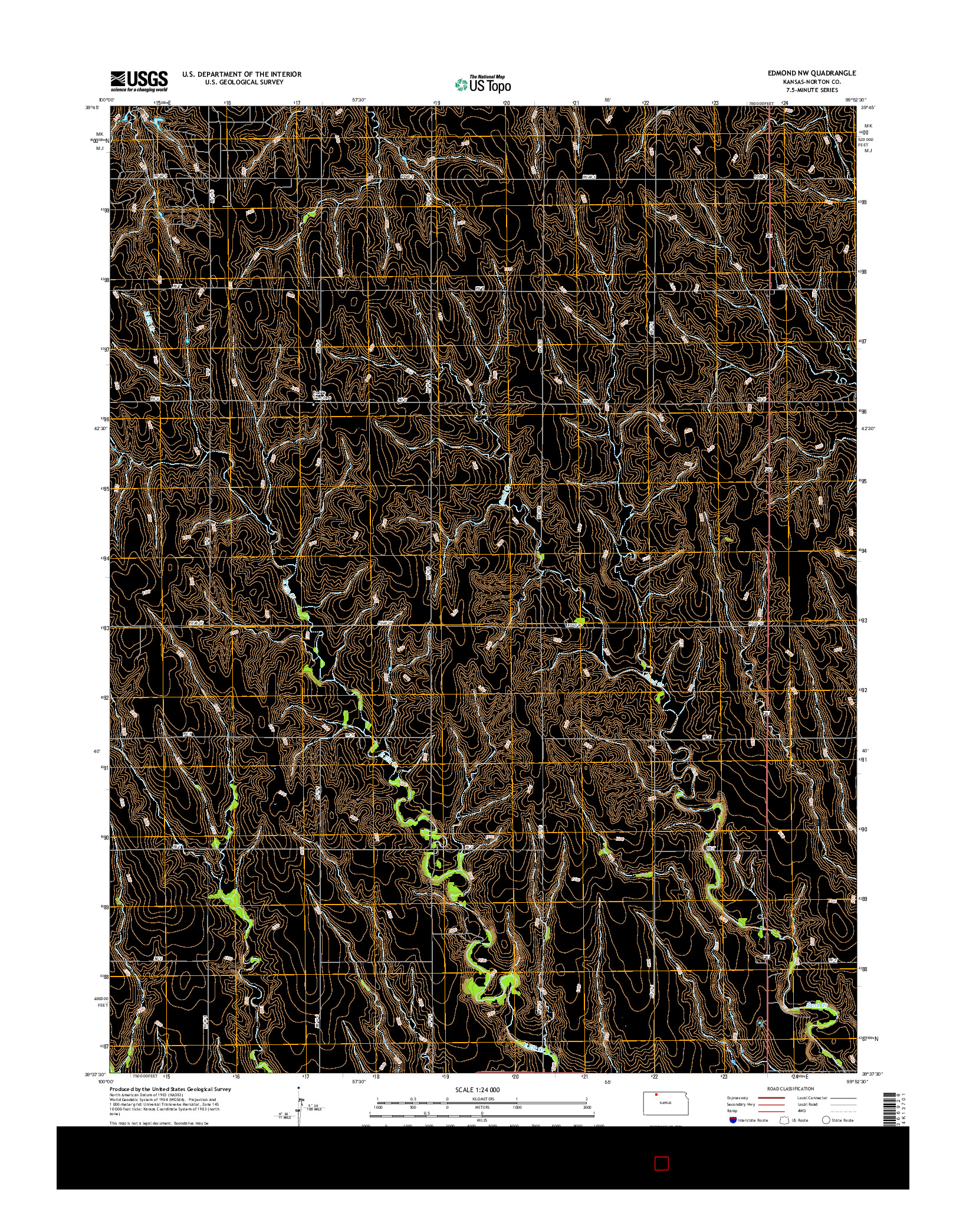 USGS US TOPO 7.5-MINUTE MAP FOR EDMOND NW, KS 2015