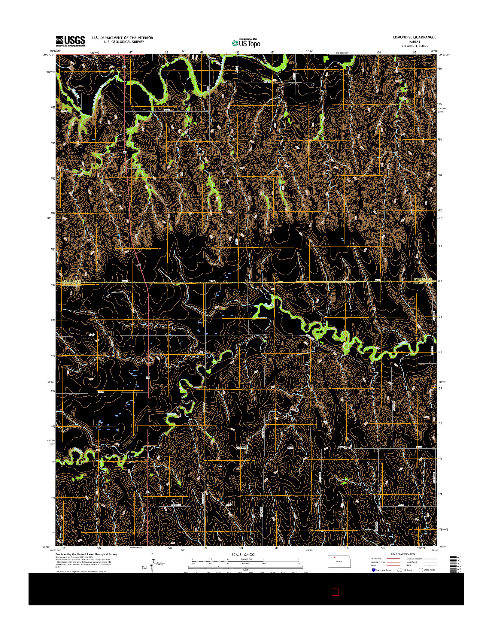 USGS US TOPO 7.5-MINUTE MAP FOR EDMOND SE, KS 2015
