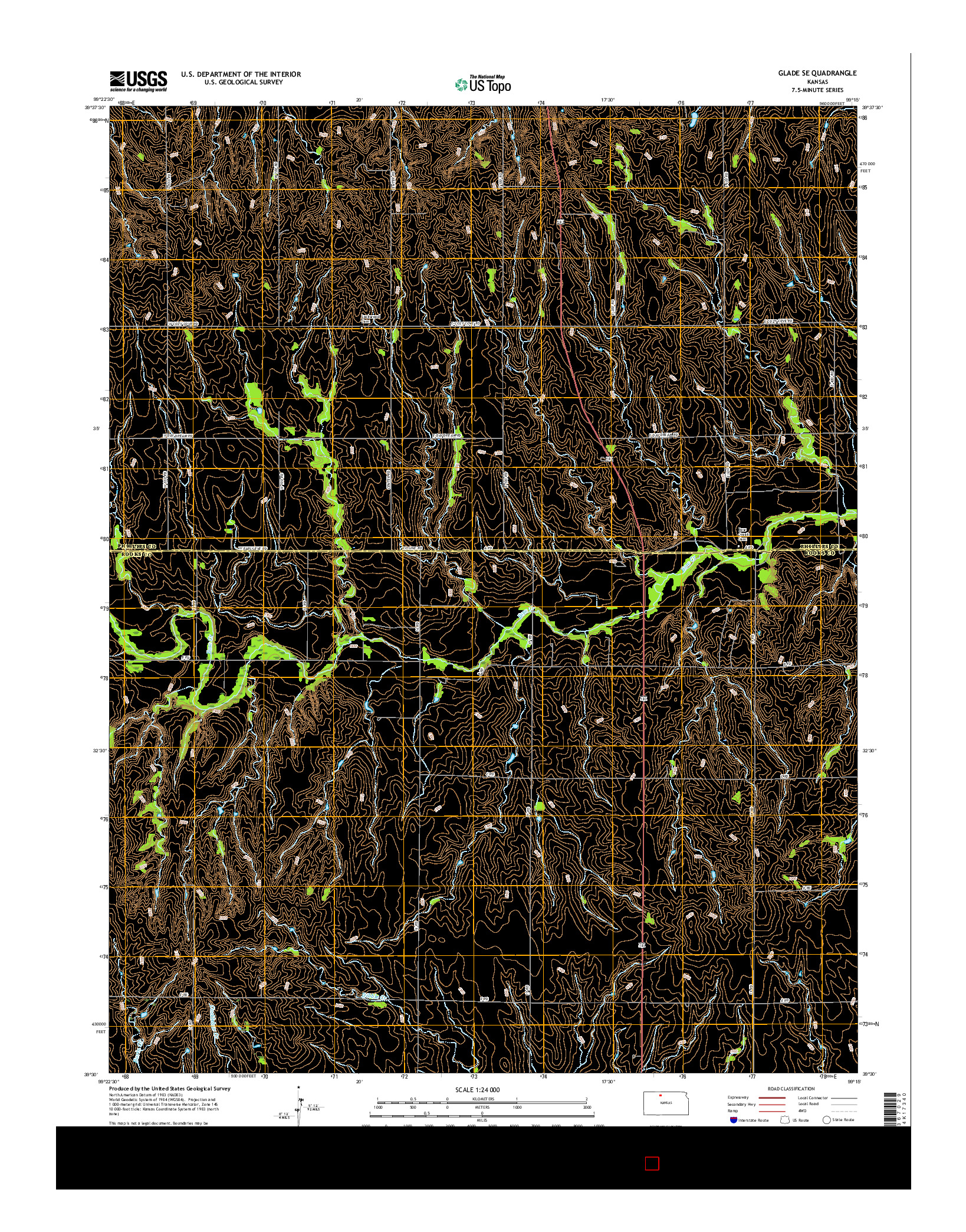 USGS US TOPO 7.5-MINUTE MAP FOR GLADE SE, KS 2015