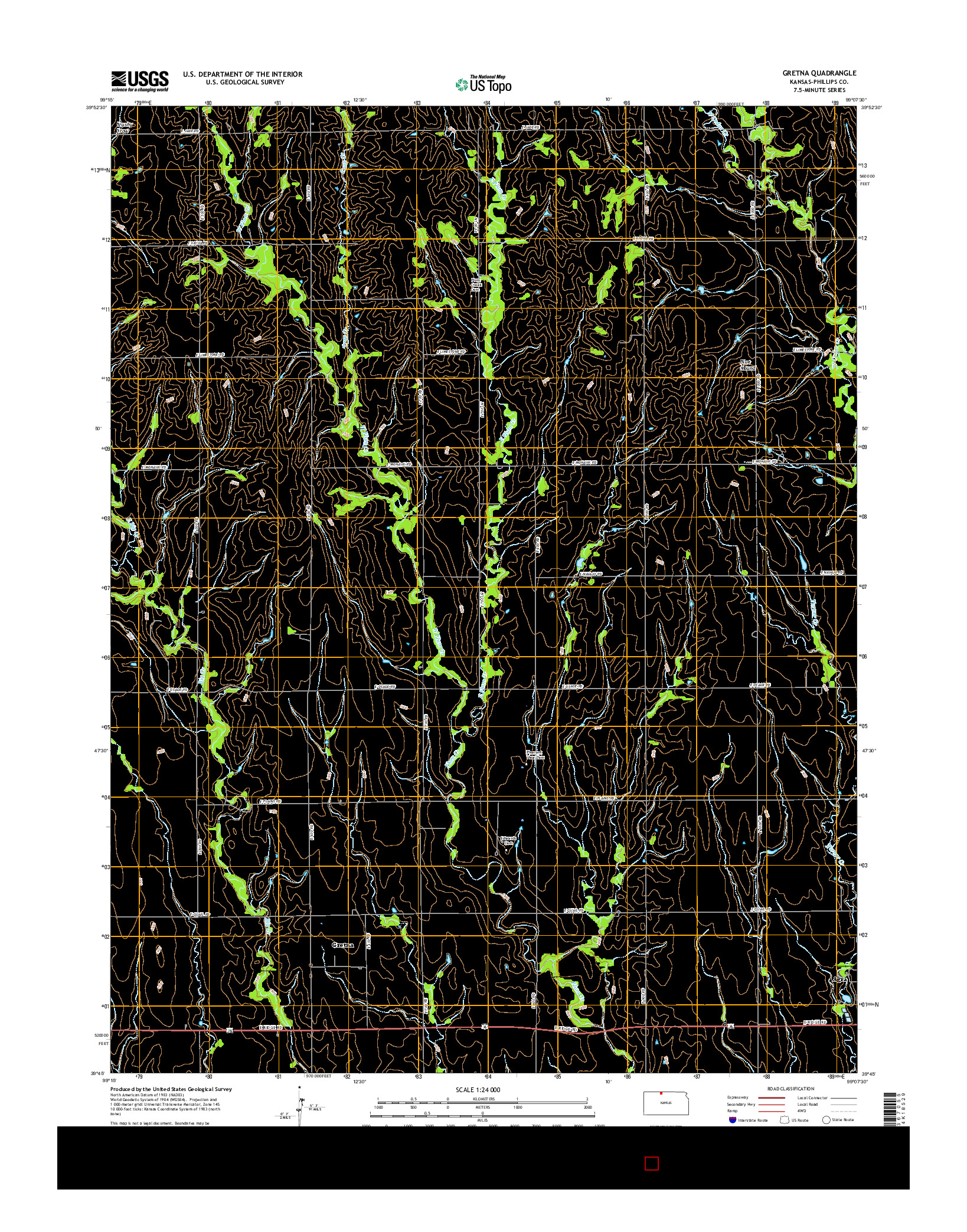 USGS US TOPO 7.5-MINUTE MAP FOR GRETNA, KS 2015