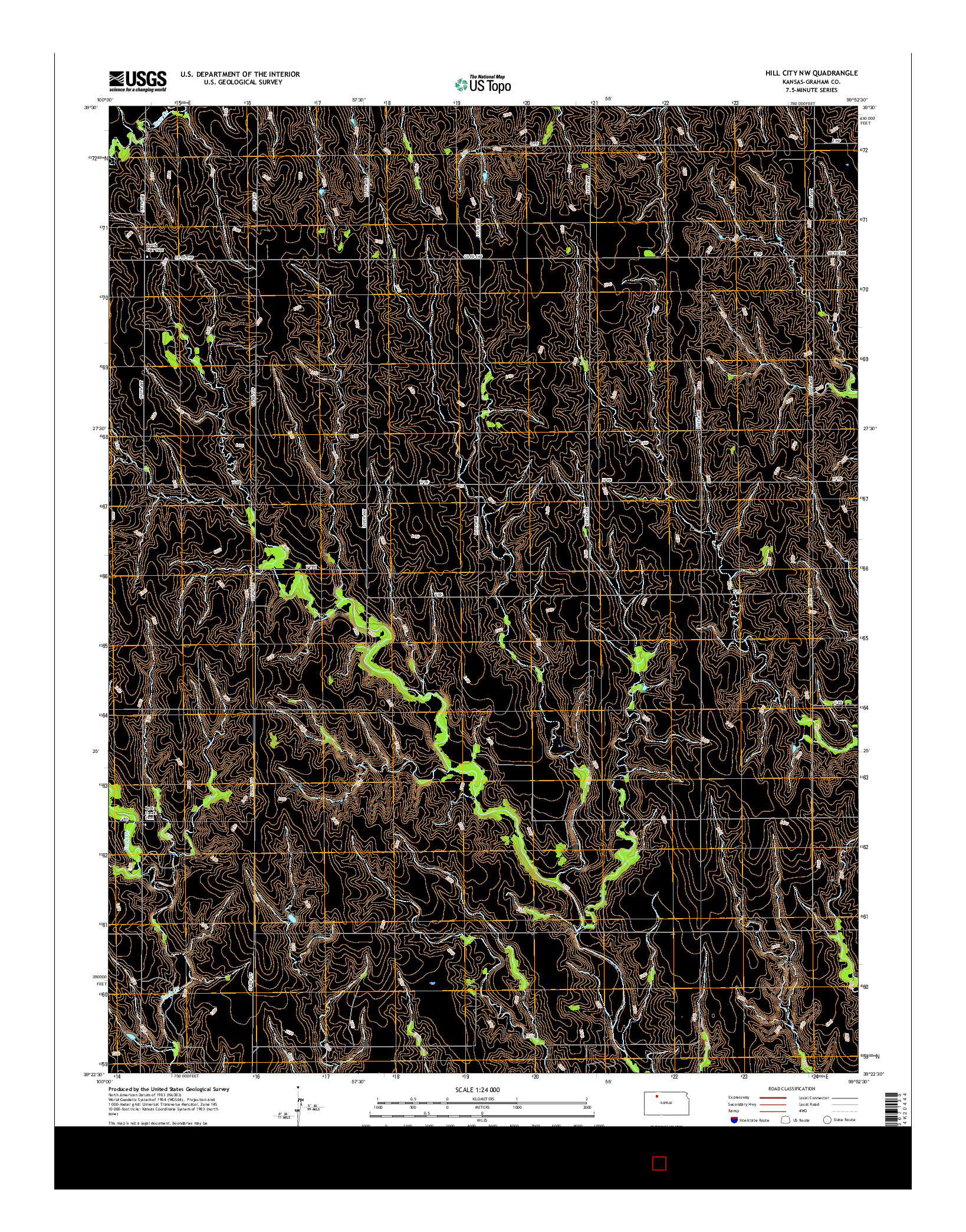 USGS US TOPO 7.5-MINUTE MAP FOR HILL CITY NW, KS 2015