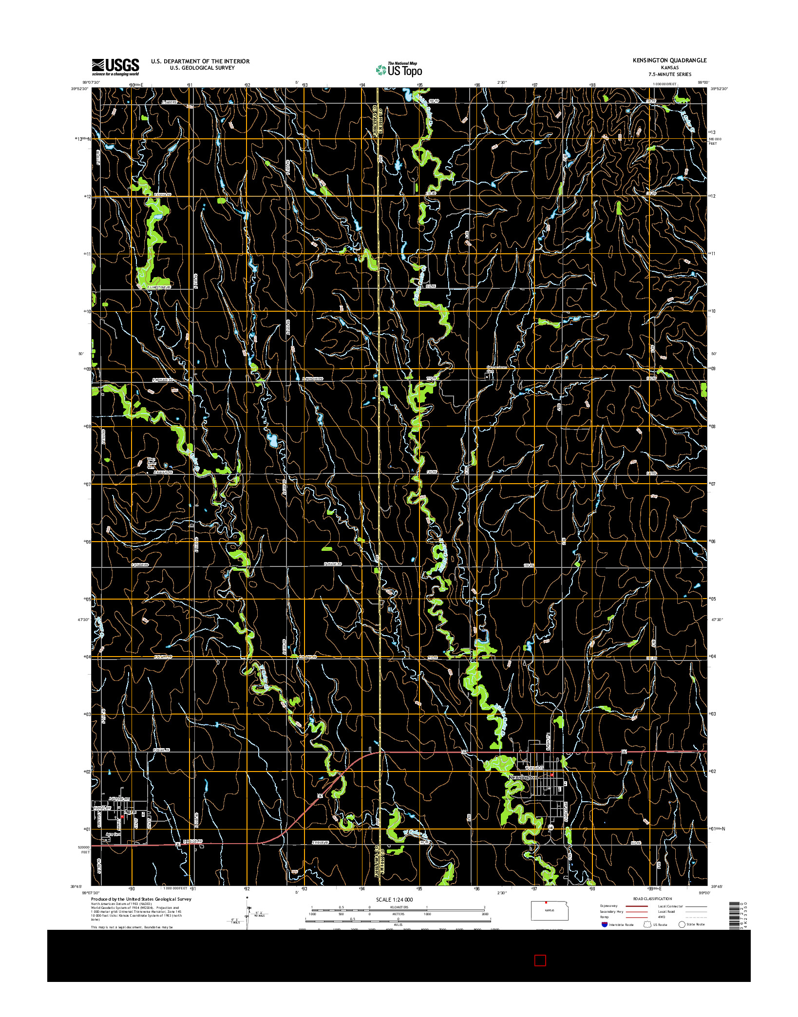USGS US TOPO 7.5-MINUTE MAP FOR KENSINGTON, KS 2015