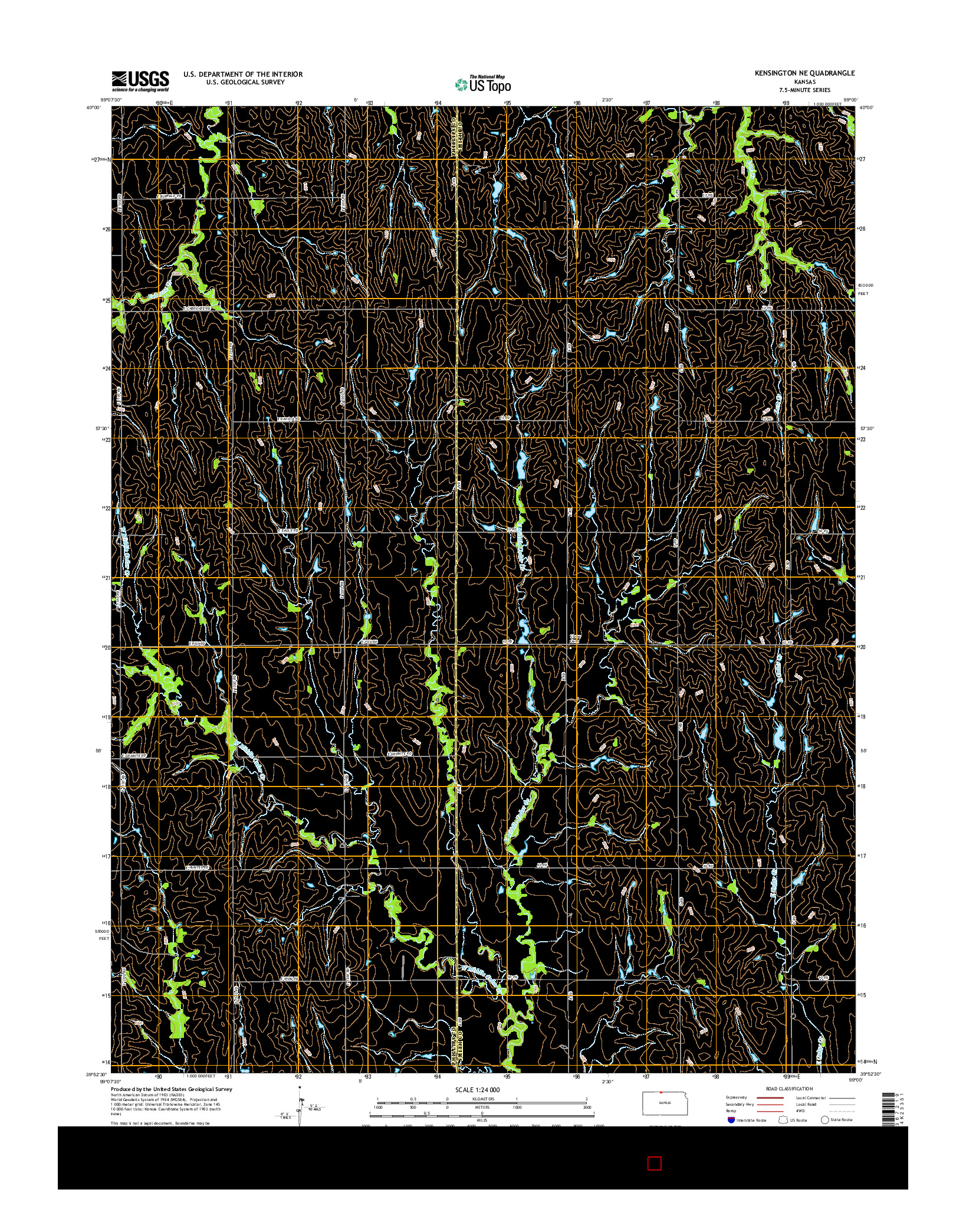 USGS US TOPO 7.5-MINUTE MAP FOR KENSINGTON NE, KS 2015