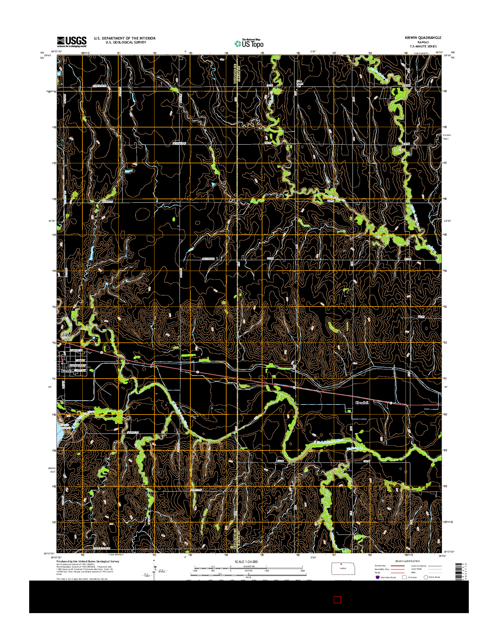 USGS US TOPO 7.5-MINUTE MAP FOR KIRWIN, KS 2015