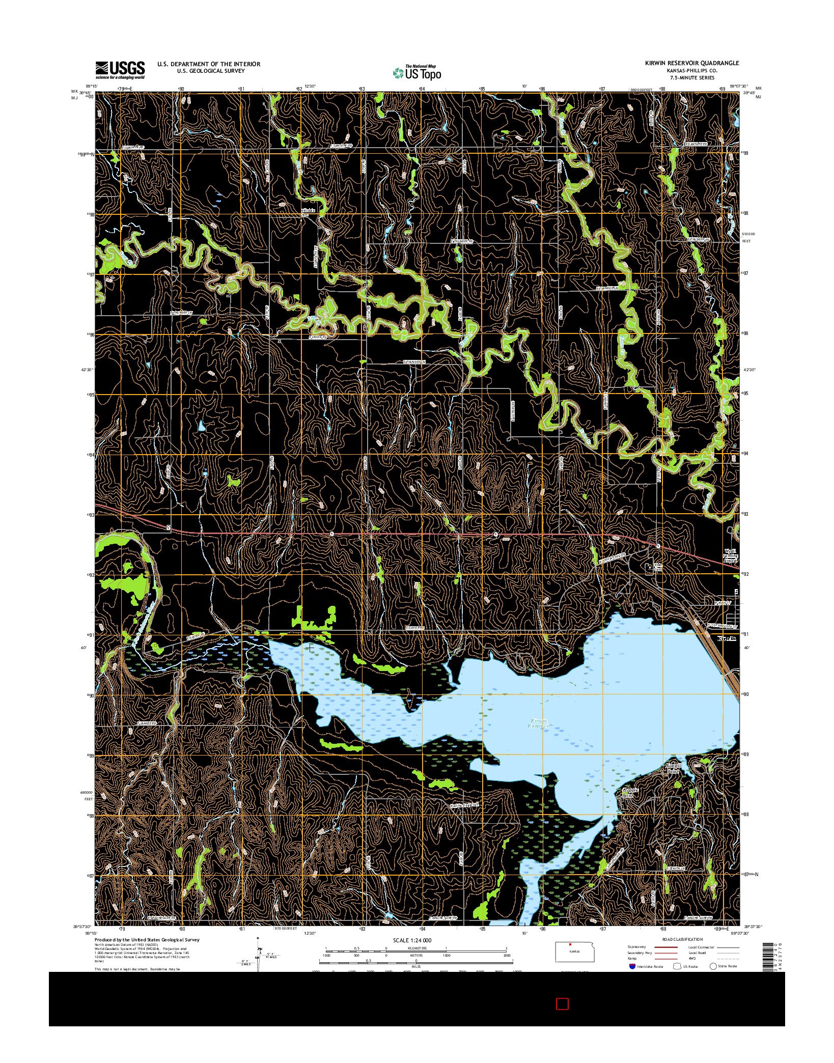 USGS US TOPO 7.5-MINUTE MAP FOR KIRWIN RESERVOIR, KS 2015