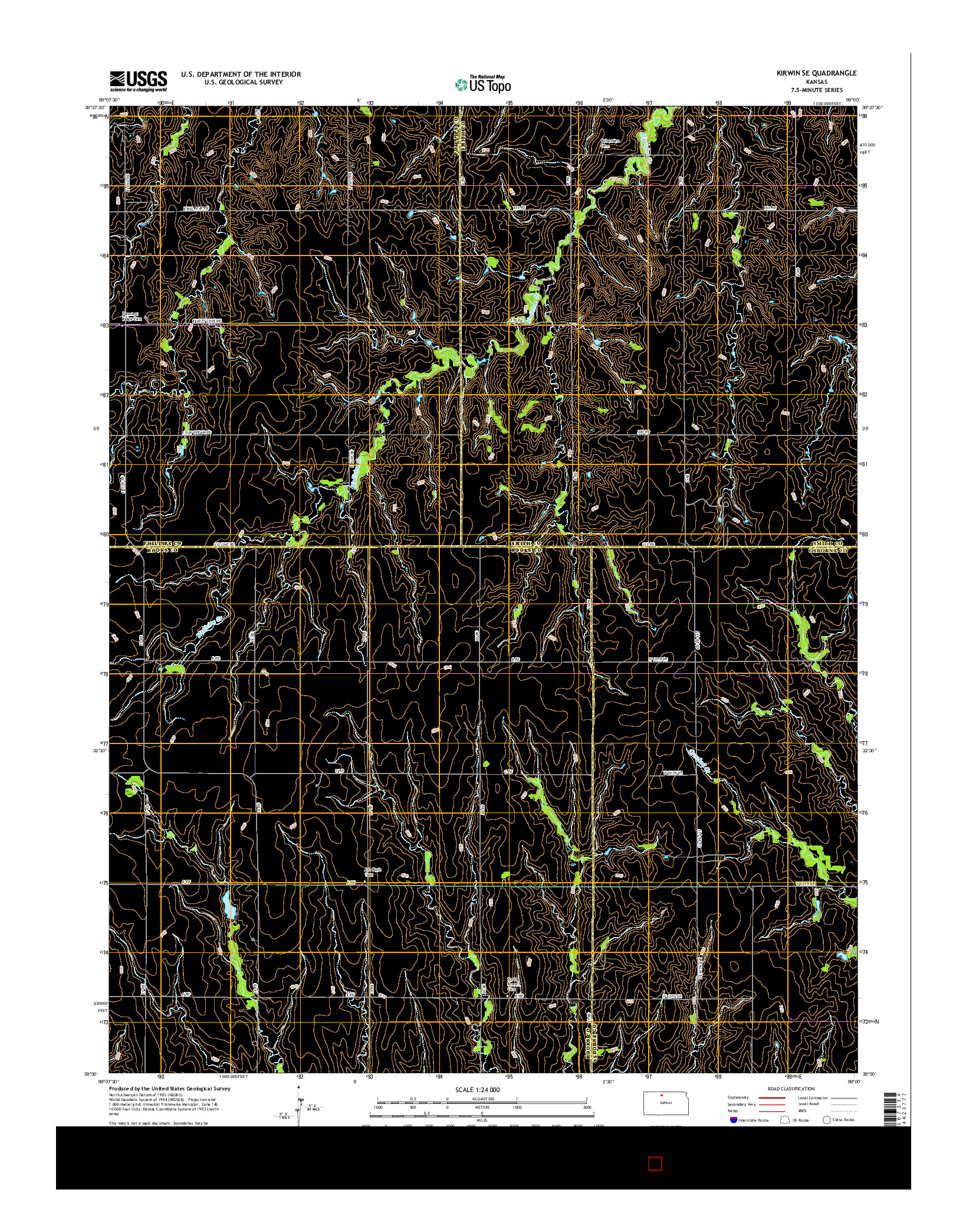 USGS US TOPO 7.5-MINUTE MAP FOR KIRWIN SE, KS 2015