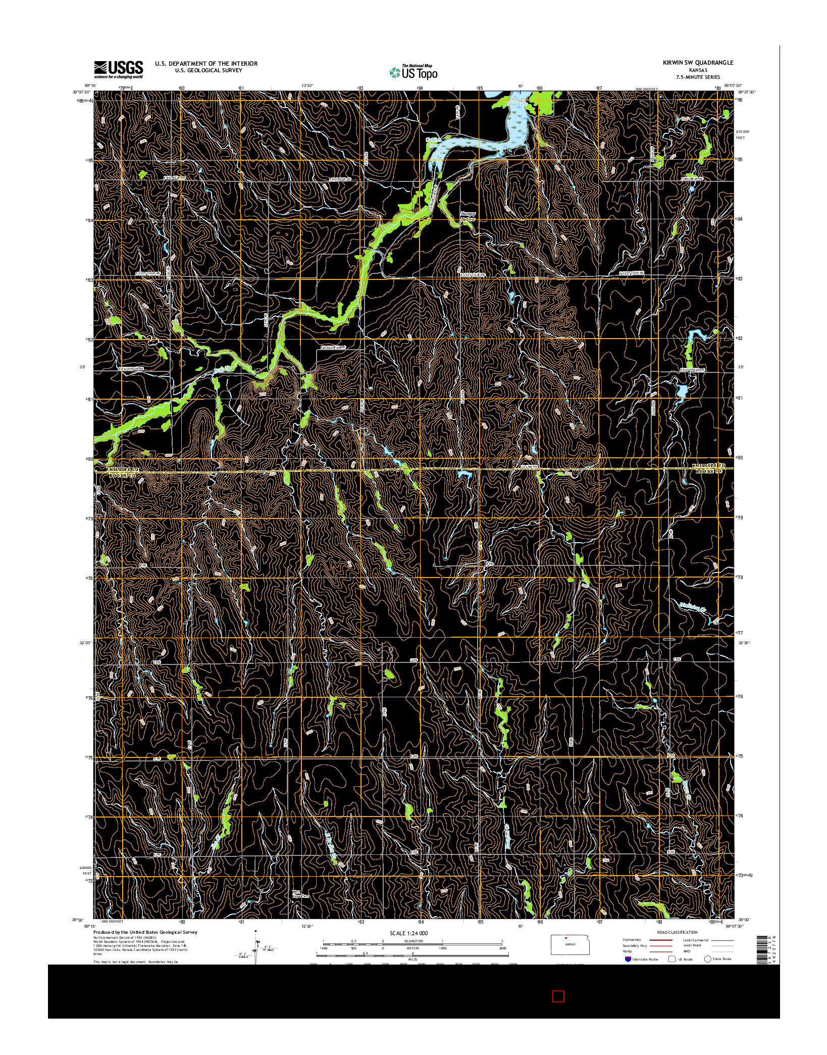 USGS US TOPO 7.5-MINUTE MAP FOR KIRWIN SW, KS 2015