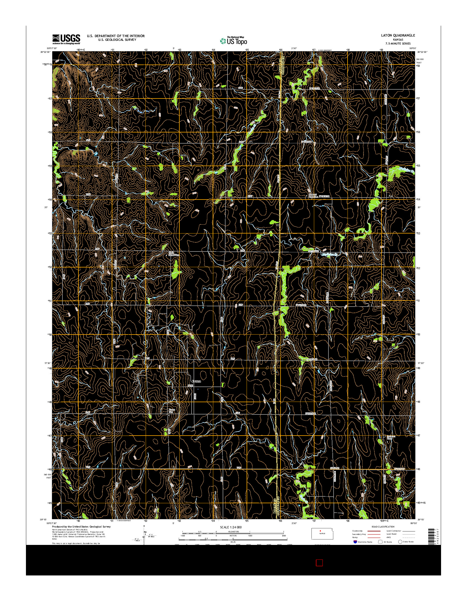 USGS US TOPO 7.5-MINUTE MAP FOR LATON, KS 2015