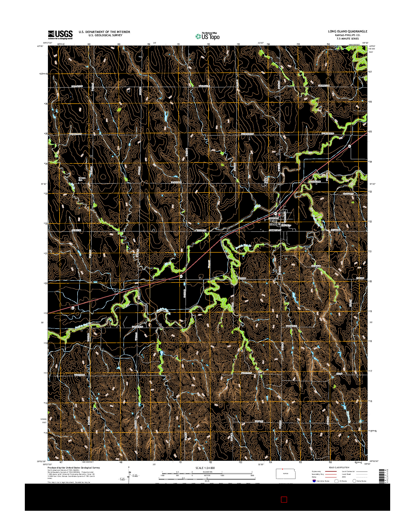 USGS US TOPO 7.5-MINUTE MAP FOR LONG ISLAND, KS 2015