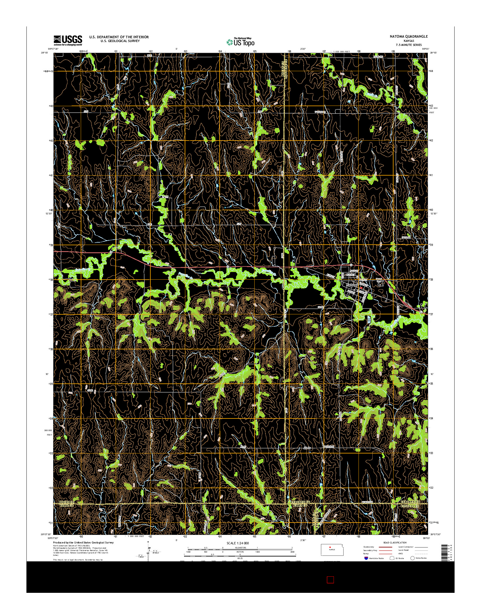 USGS US TOPO 7.5-MINUTE MAP FOR NATOMA, KS 2015