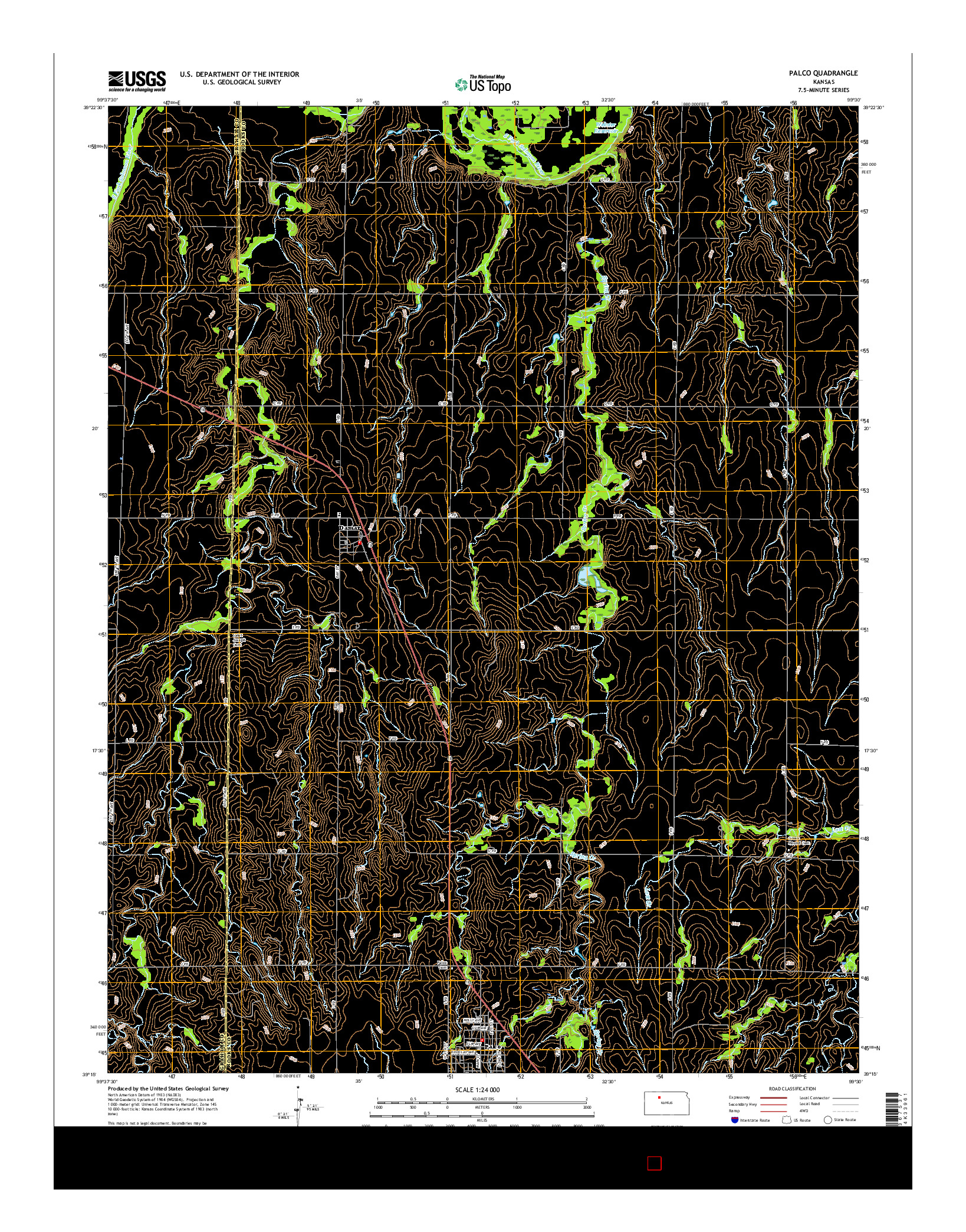 USGS US TOPO 7.5-MINUTE MAP FOR PALCO, KS 2015