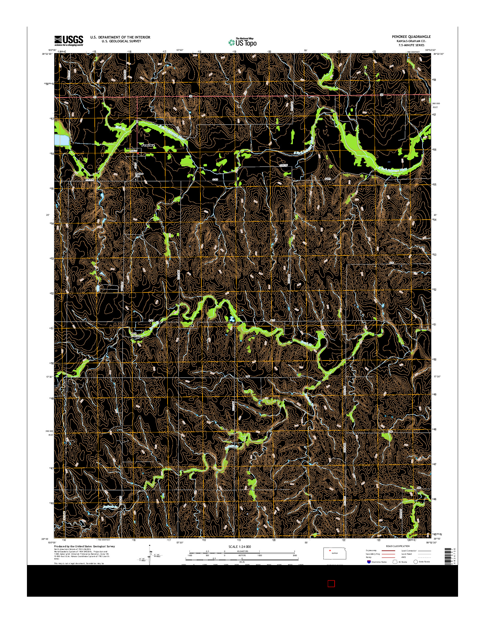 USGS US TOPO 7.5-MINUTE MAP FOR PENOKEE, KS 2015