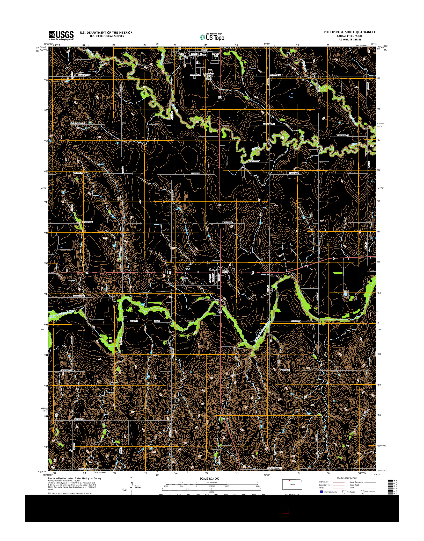 USGS US TOPO 7.5-MINUTE MAP FOR PHILLIPSBURG SOUTH, KS 2015