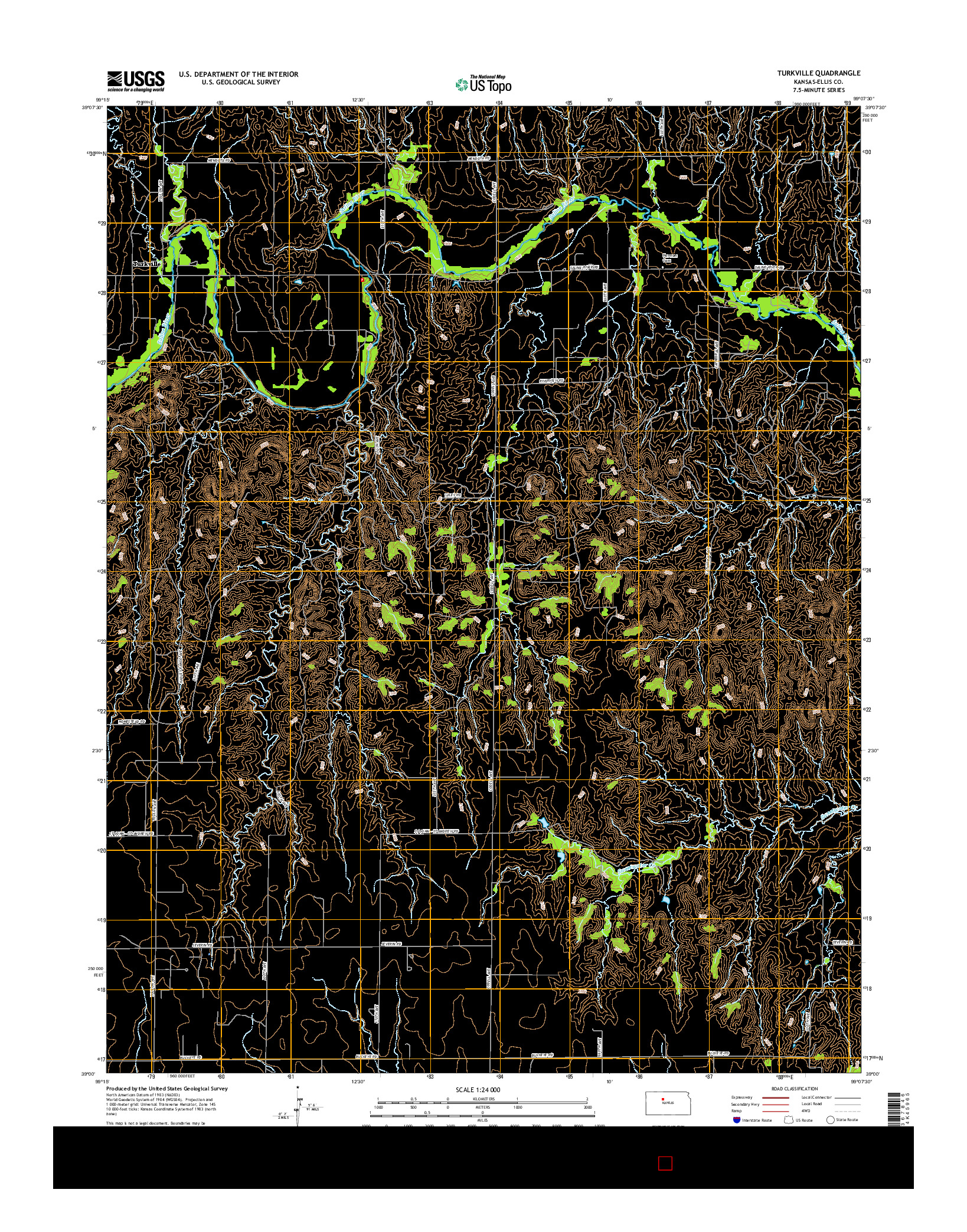 USGS US TOPO 7.5-MINUTE MAP FOR TURKVILLE, KS 2015