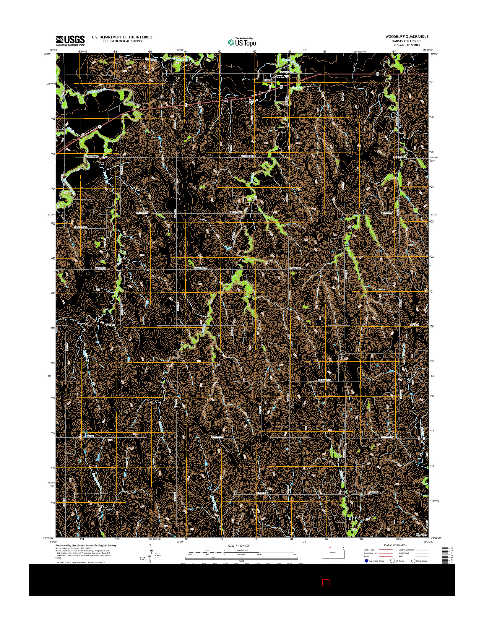 USGS US TOPO 7.5-MINUTE MAP FOR WOODRUFF, KS 2015